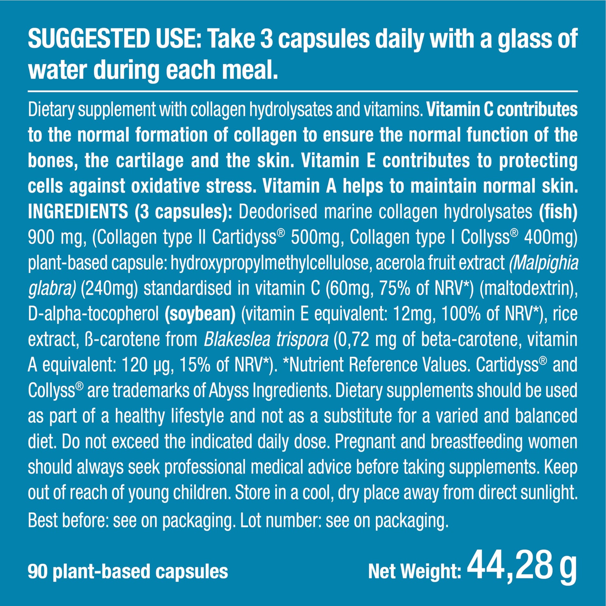 Pure Marine Collagen (900mg) - Enriched with Vitamins C and E – Patented Premium Type I & II Hydrolysed Collagen Plastimea uk supplements