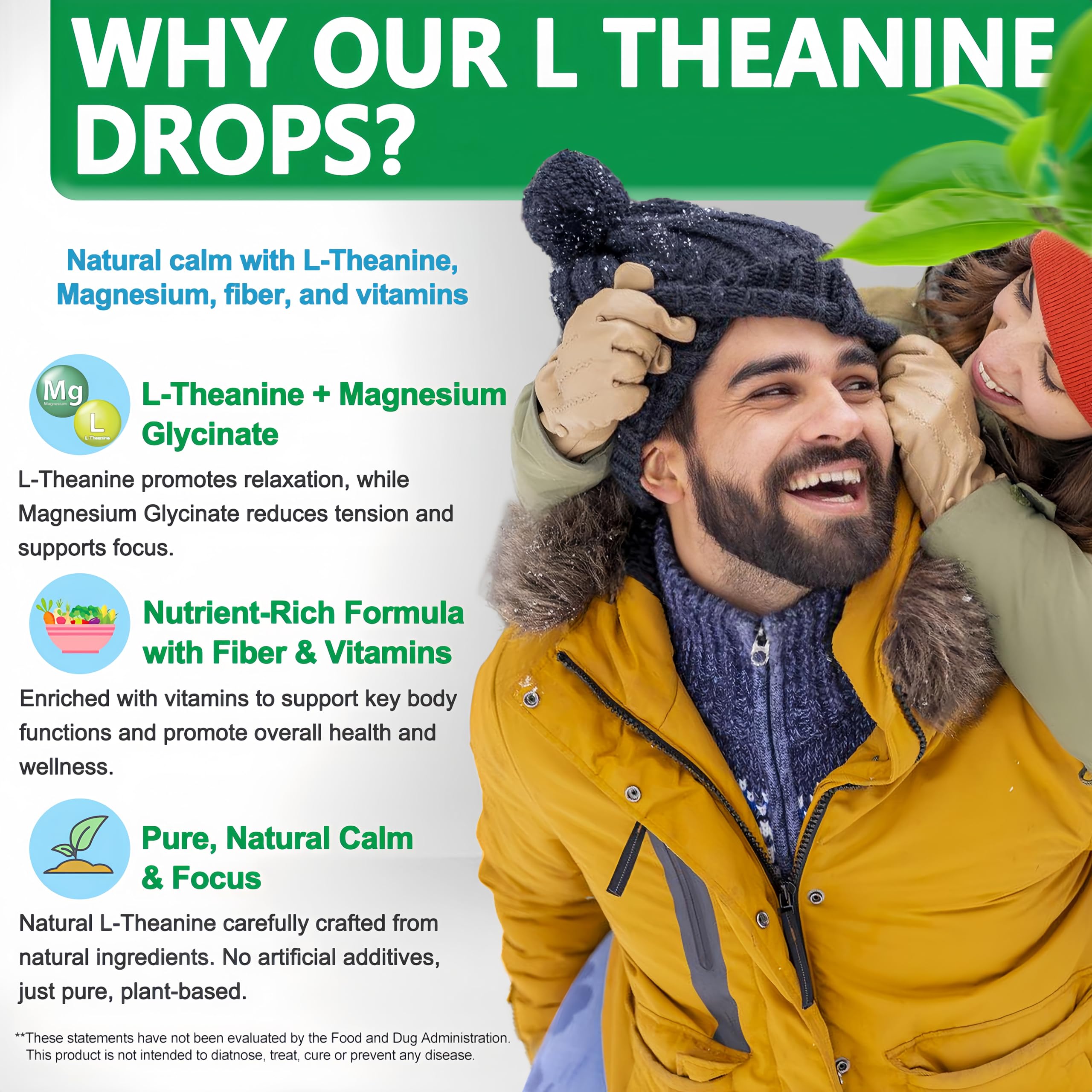 L Theanine Drops, Liquid L-Theanine Supplement 200mg w/Magnesium Glycinate,Vitamins,Fiber for Relaxation,Sleep,Digestion, Calm,High Absorption Mood Support for Adults & Kids,Plant Based,Non-GMO Vita letuo uk supplements