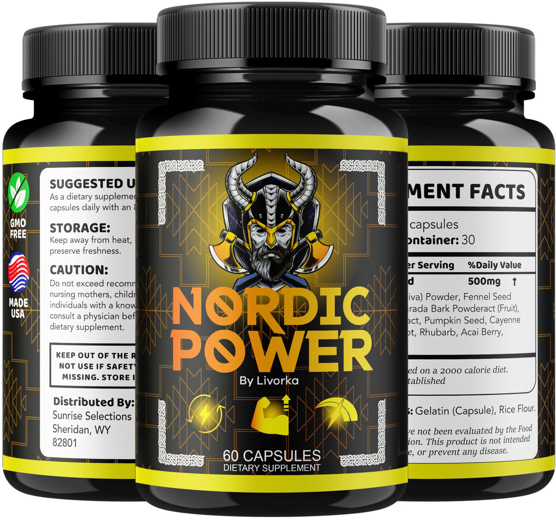 (3 Pack) Nordic Power Capsules - Official Nordic Power for Men, Advanced Formula Nordic Power Pills for Men, All Natural Premium Supplement Support Nordic Power Review, 180 Capsules for 3 Months LIVORKA uk supplements