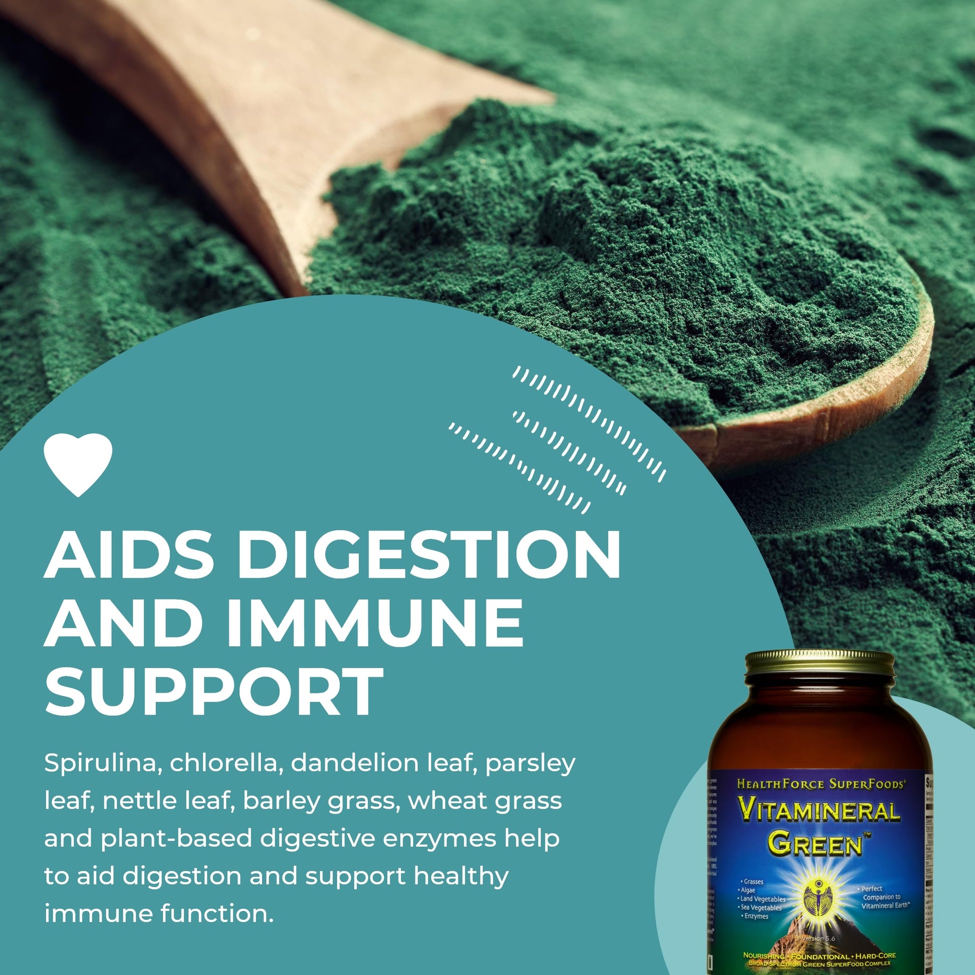 HEALTHFORCE SUPERFOODS Vitamineral Green - Mineral Supplement for Immune & Thyroid Support - Green Powder Supplement with Ingredients from The Land - Gluten-Free & Vegan - 500 Grams HEALTHFORCE SUPERFOODS uk supplements