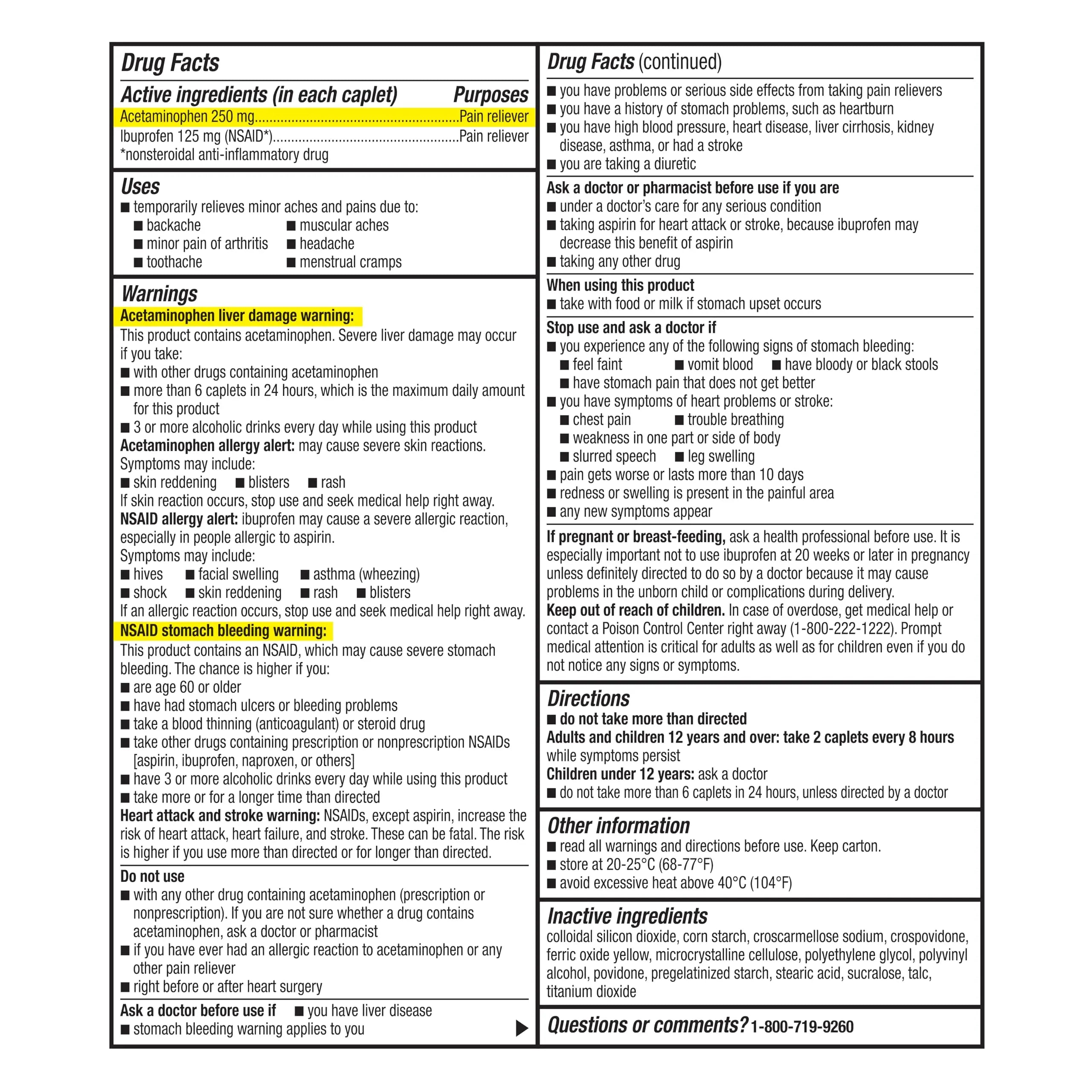 GoodSense Dual Action Acetaminophen and Ibuprofen (NSAID) Tablets, 250 mg/125 mg, Back Pain, 72 Count GoodSense uk supplements