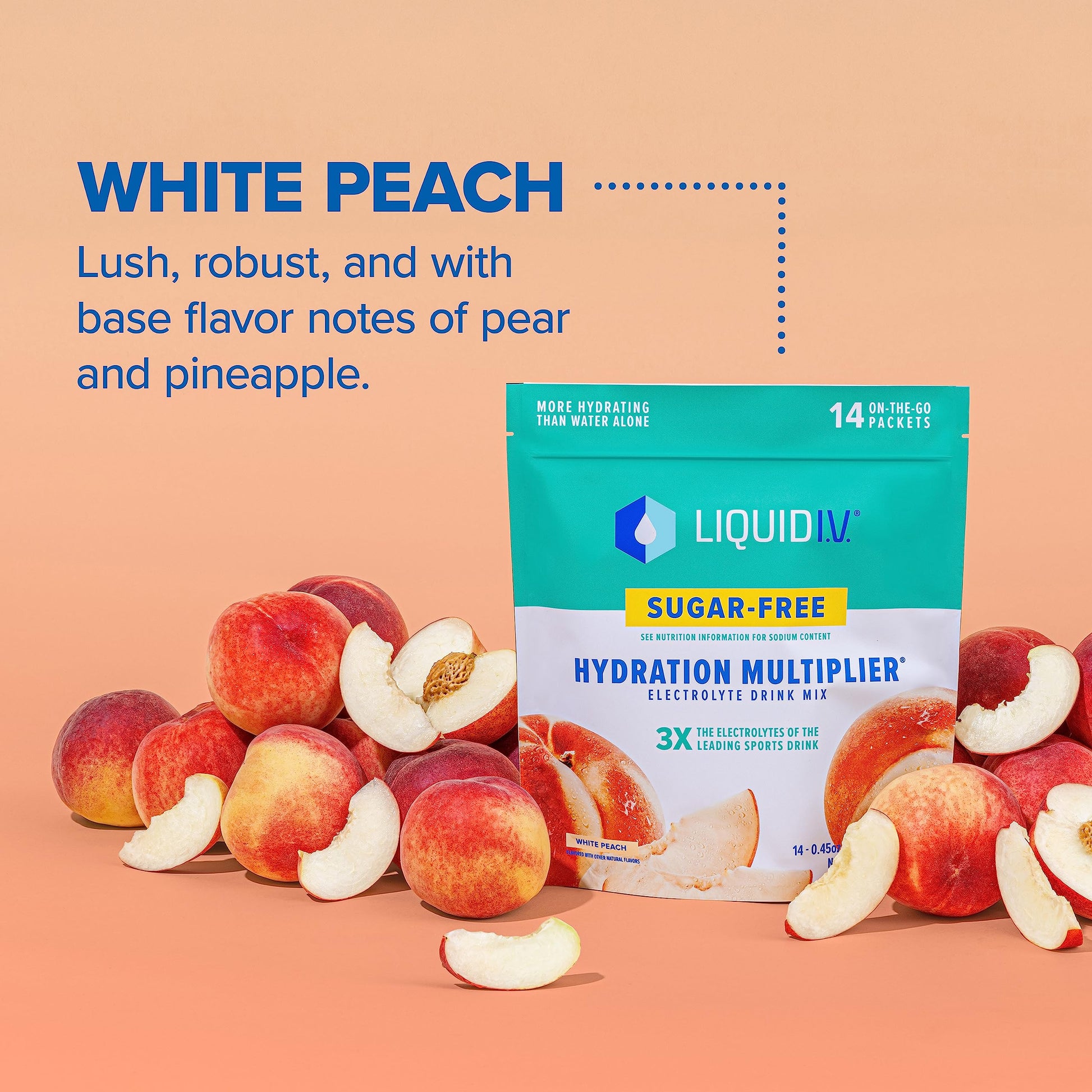 Liquid I.V. Sugar-Free Hydration Multiplier - White Peach – Hydration Powder Packets Liquid I.V. uk supplements