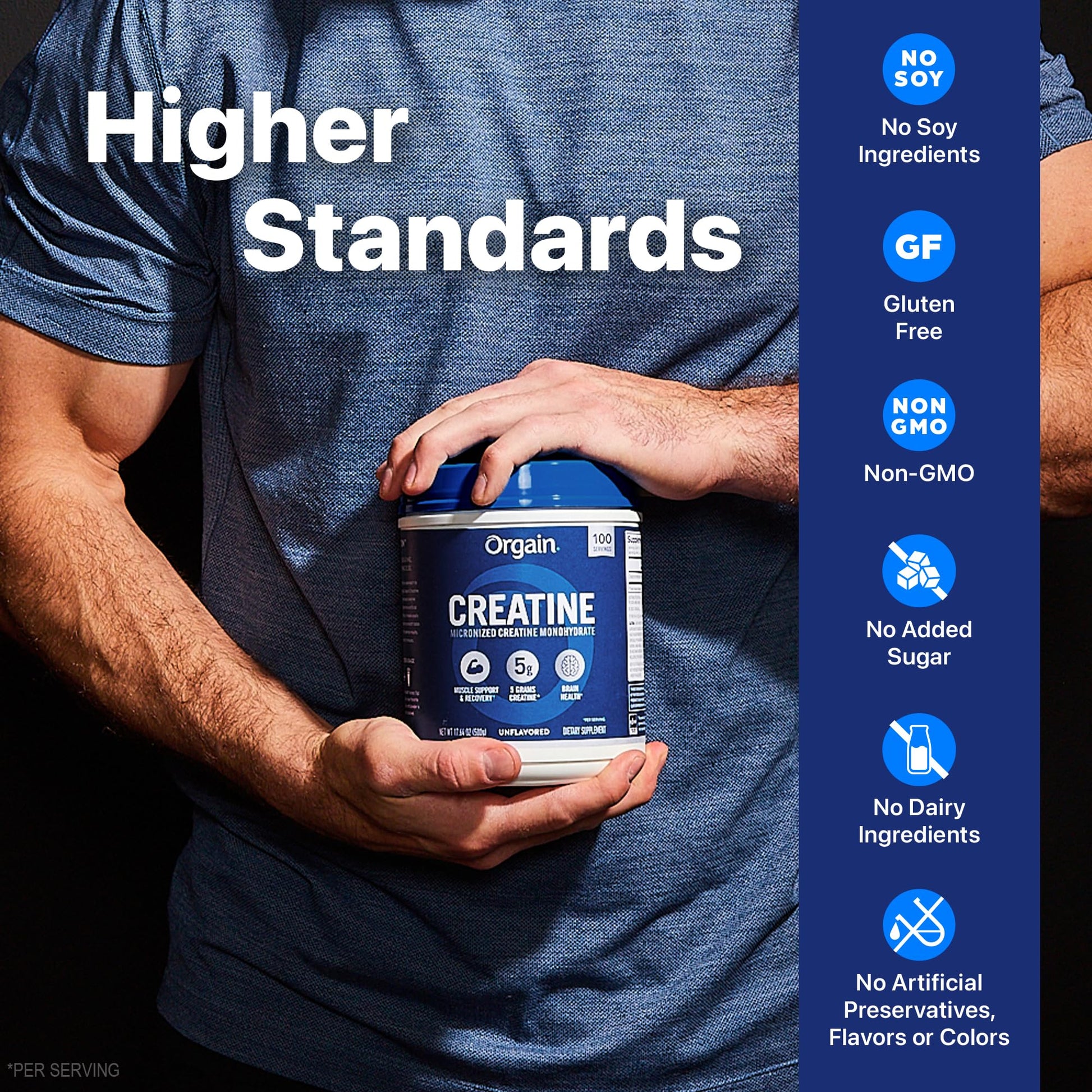 Orgain Creatine Monohydrate Micronized Powder, 100 Servings, Unflavored, Supports Muscle Growth, Post Workout Recovery and Brain Health, No Artificial Additives, for Men & Women, Vegan Orgain uk supplements