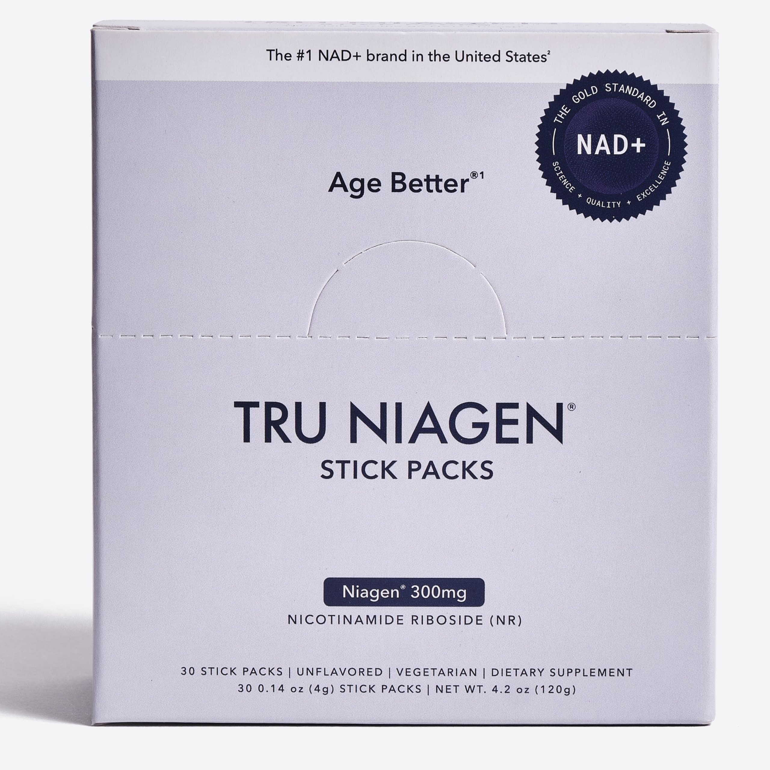 TRU NIAGEN NAD+ Booster with Hydration & Prebiotic Support Award-Winning Nicotinamide Riboside Mixing Powder for Cellular Energy, Repair & Healthy Aging - 30ct/300mg Stick Packs: On-The-Go Supplement TRU NIAGEN uk supplements