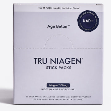 TRU NIAGEN NAD+ Booster with Hydration & Prebiotic Support Award-Winning Nicotinamide Riboside Mixing Powder for Cellular Energy, Repair & Healthy Aging - 30ct/300mg Stick Packs: On-The-Go Supplement TRU NIAGEN uk supplements