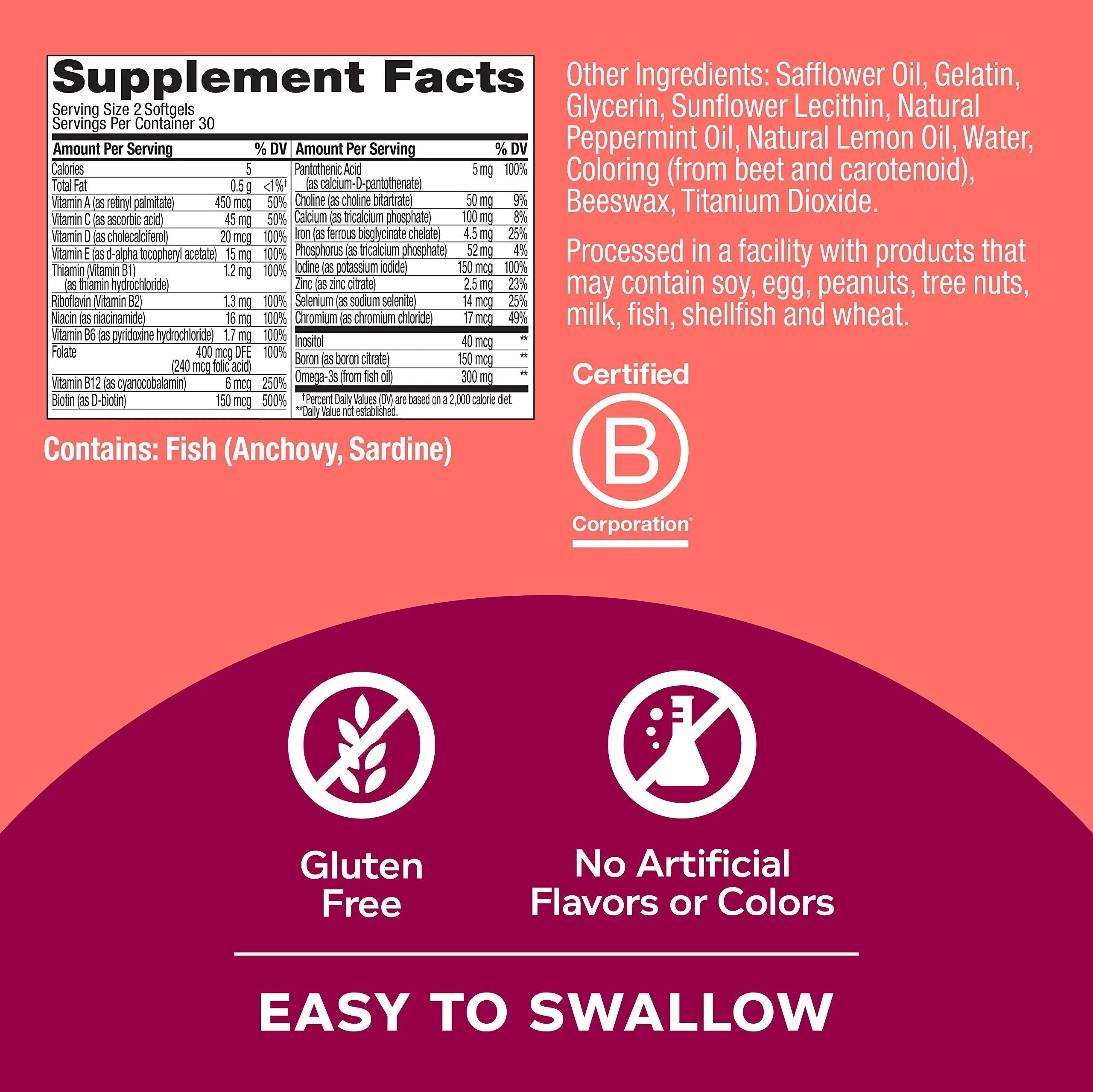 OLLY Ultra Women's Multi Softgels & Ultra Strength Hair Softgels, Supports Hair Health, Biotin, Keratin, Vitamin D, B12, Hair Supplement, 30 Day Supply - 30 Count OLLY uk supplements