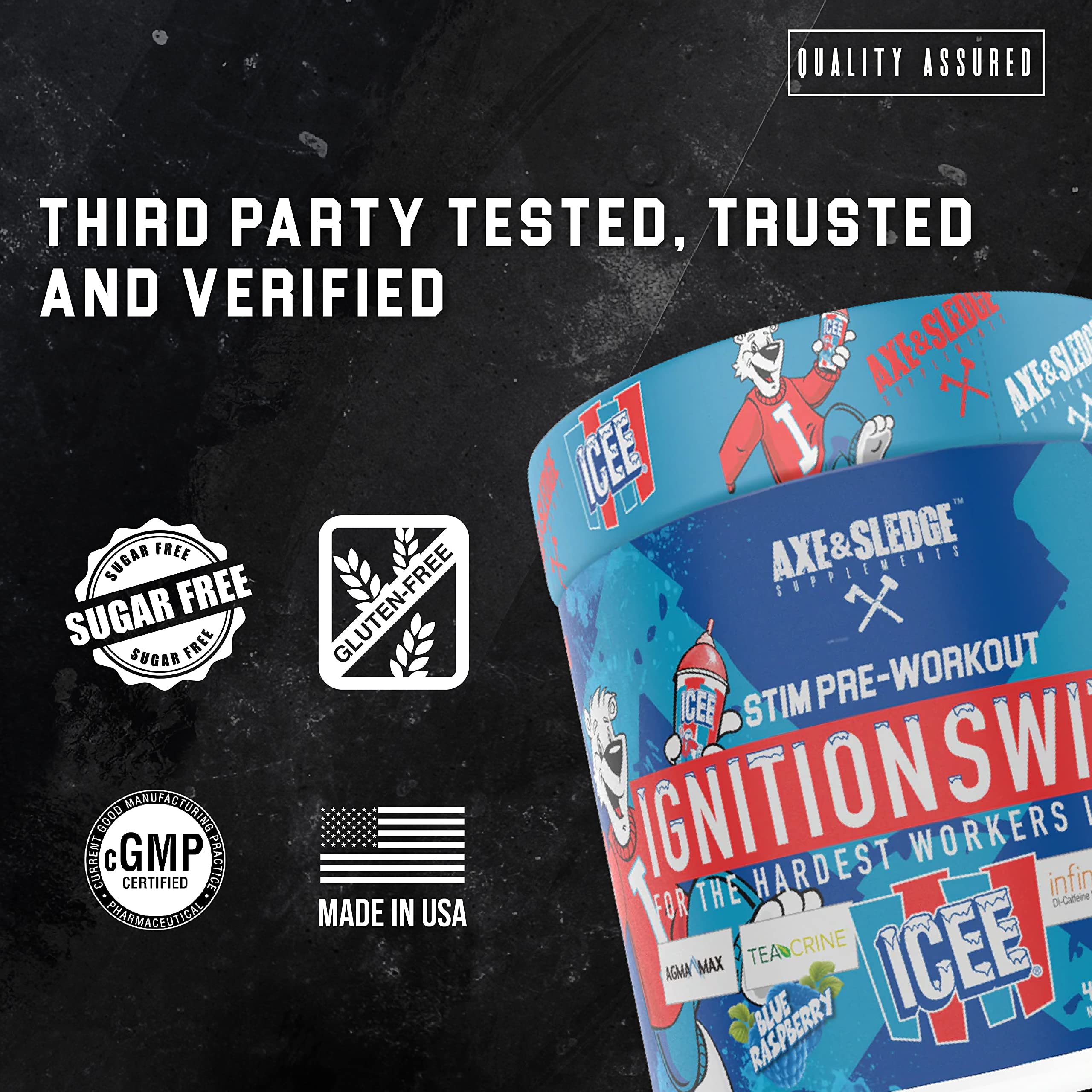 Ignition Switch Pre-Workout with CarnoSyn, TeaCrine, Infinergy, and AgmaMax, Long Lasting Axe & Sledge uk supplements