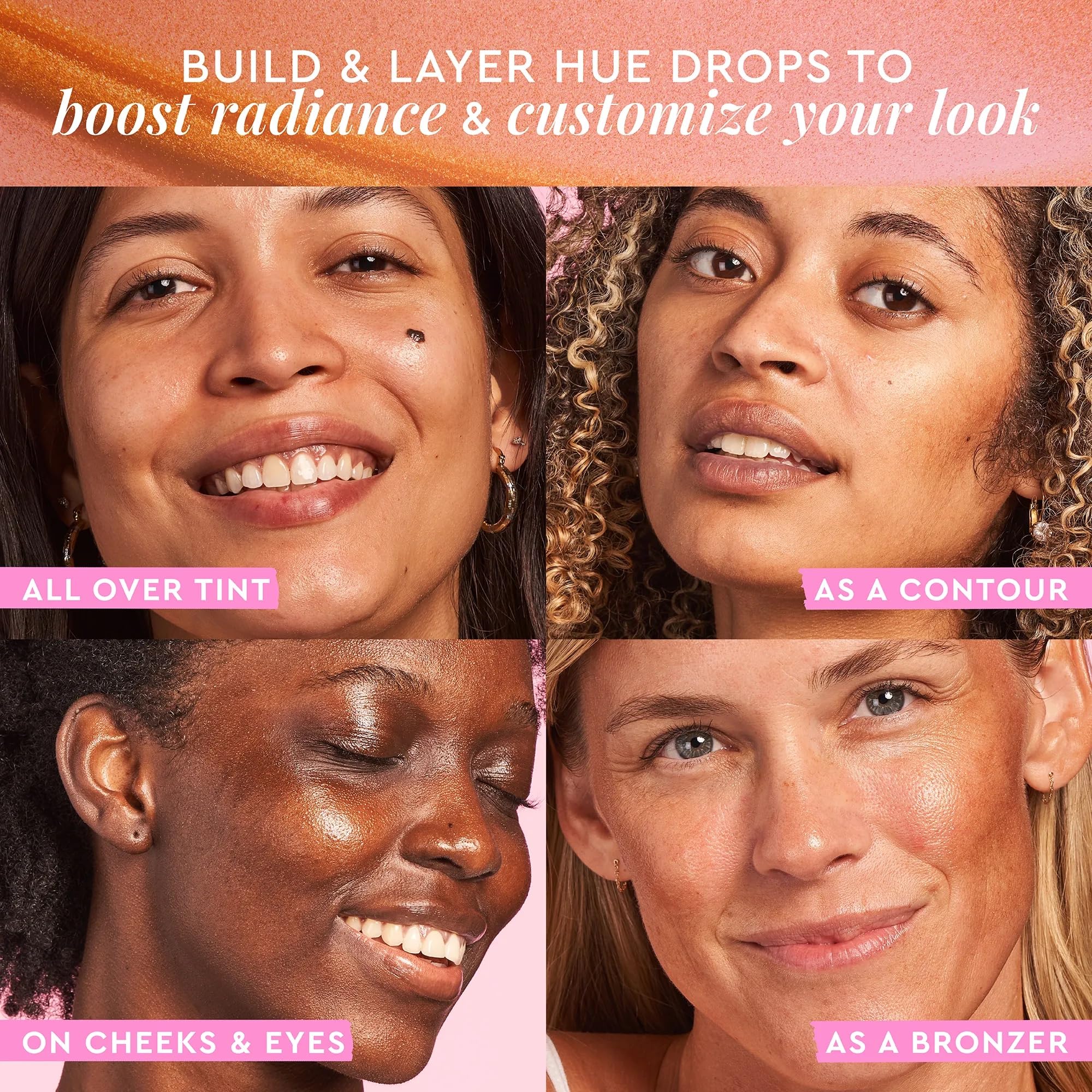 Glow Recipe Hue Drops Bronzing Drops, Tinted Face Serum, Glow Primer + Liquid Highlighter, Niacinamide + Hyaluronic Acid, Radiant Warm Glow, Sunglow (40ml) Glow Recipe uk supplements