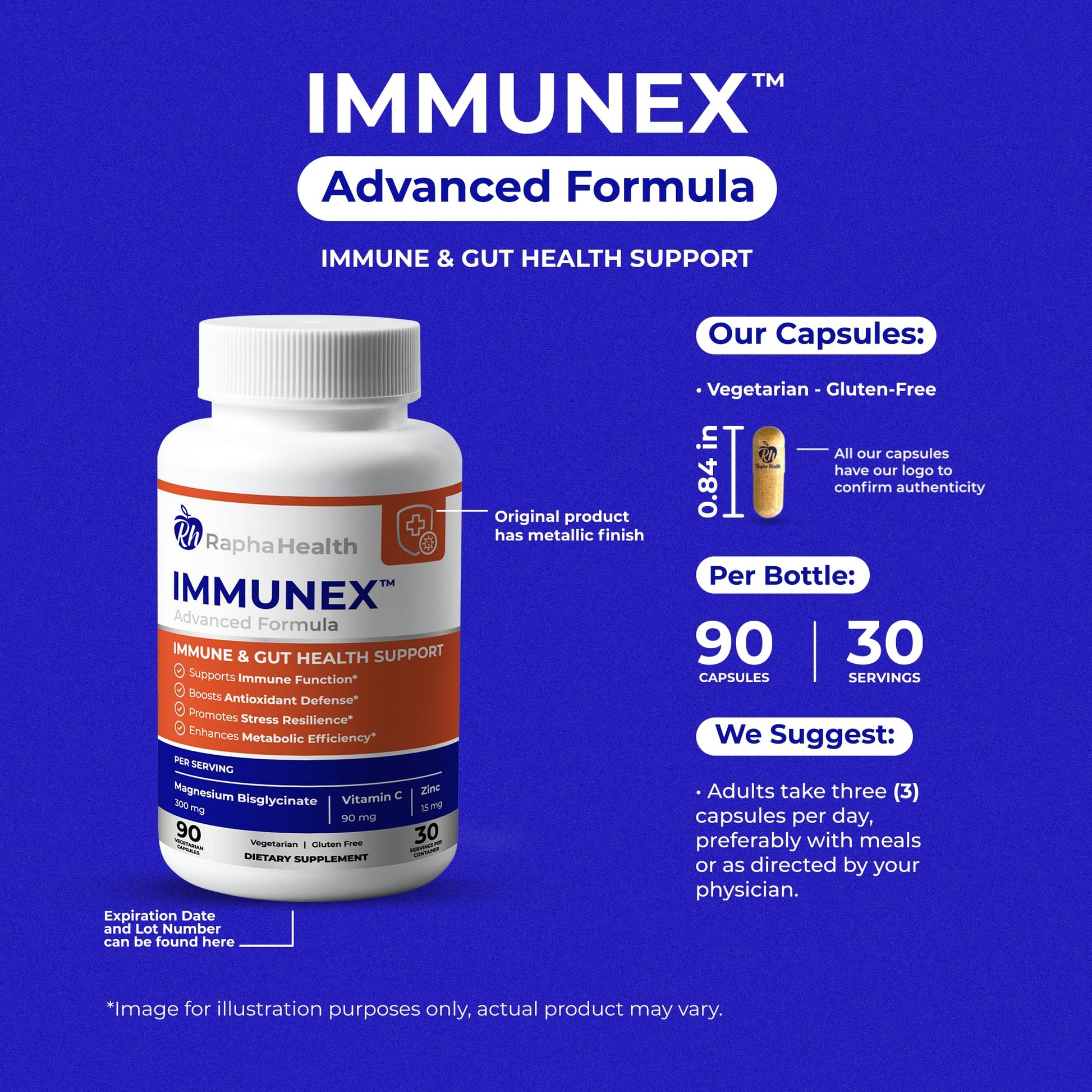 RAPHA HEALTH Immune 247 - Immune and Wellness Support | Gut & Antioxidant Booster | Magnesium, Selenium, Zinc, Vitamin C, Ashwagandha | 90 Capsules - 30 Servings RAPHA HEALTH uk supplements