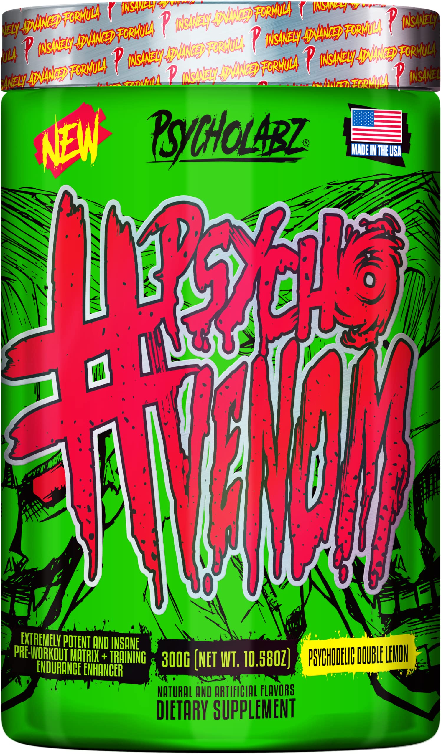 Psycholabz Pre Treino Psycho Venom 300g - Double Lemon Sabor Limão Psycholabz uk supplements