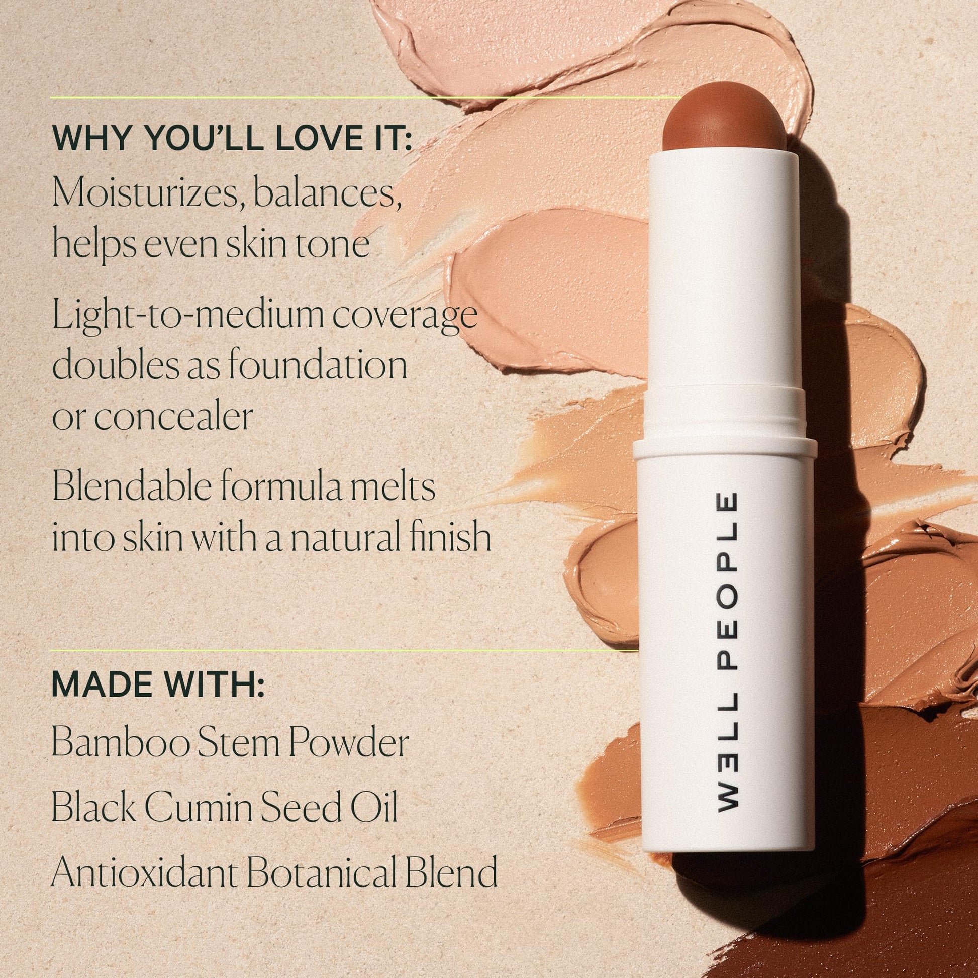 Well People Supernatural Complexion Stick Foundation + Concealer, Buildable, Light-to-Medium Coverage, Soft Matte Finish, Lightweight + Hydrating, Multi-Use, Vegan & Cruelty-Free, 20 Light Medium Warm Well People uk supplements