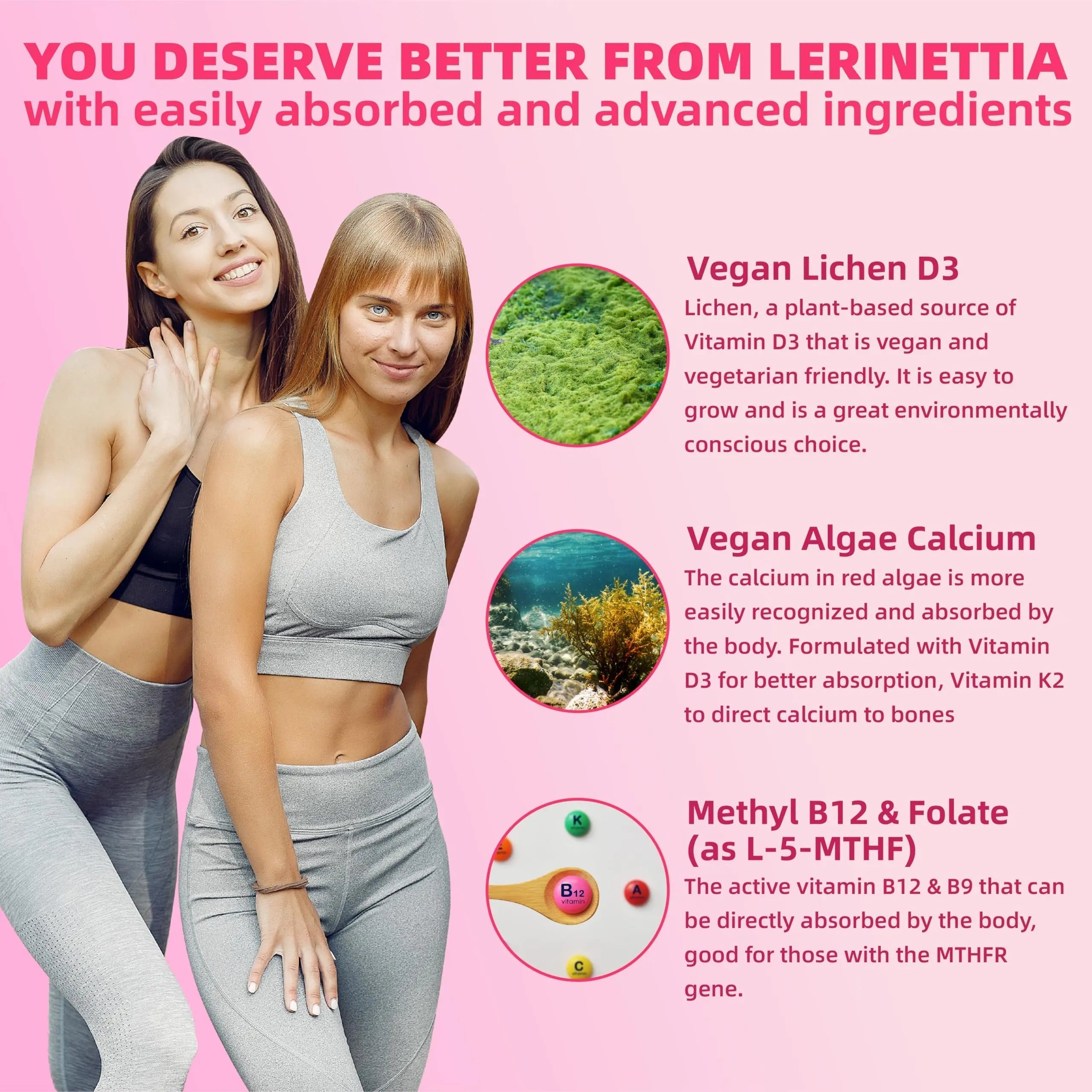 Lerinettia Multivitamin for Women Gummies for 40+ with Omega-3, Niacinamide, B-Complex, Lutein, Iron, Choline, Phosphatidylserine, Vitamin D3 Lerinettia uk supplements