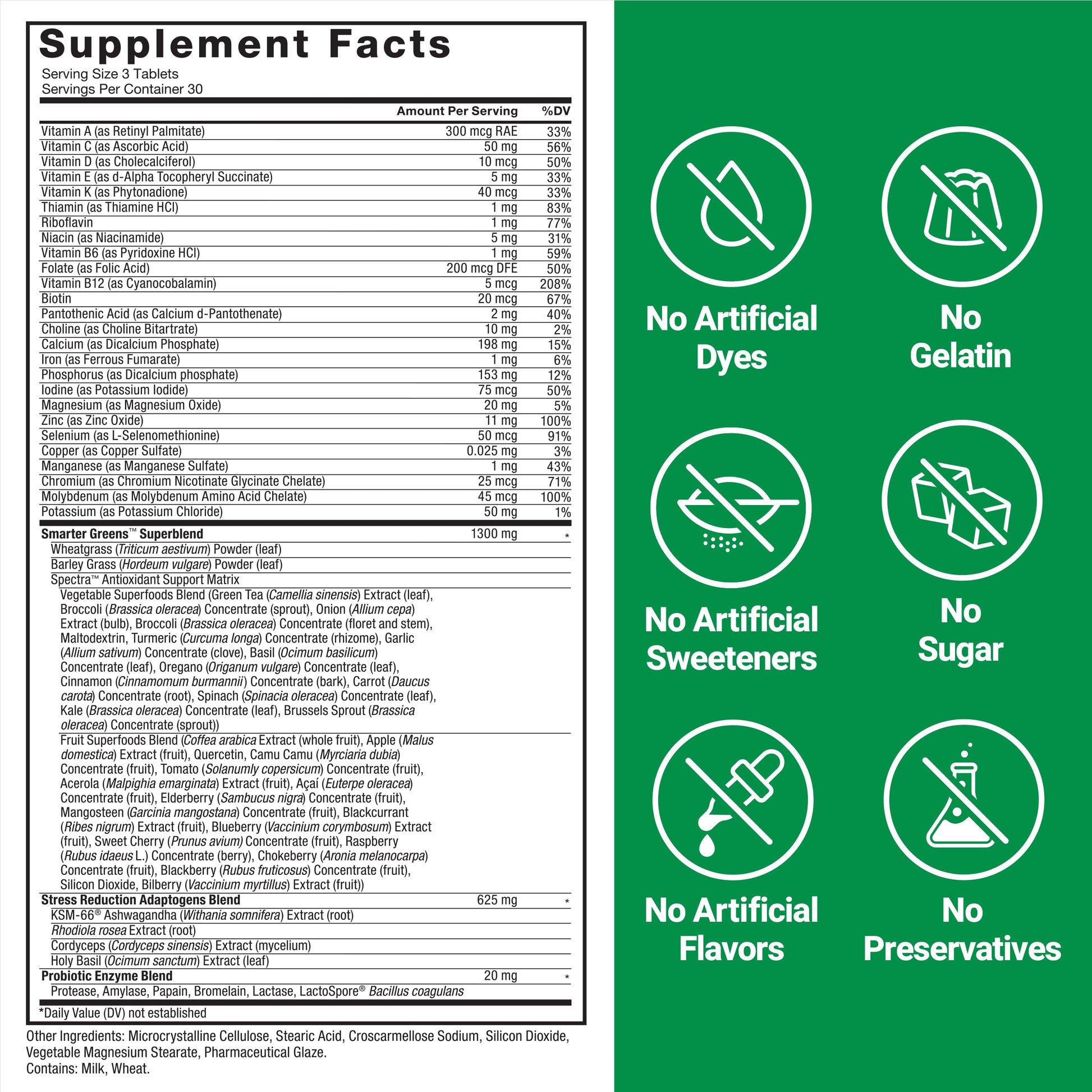 FORCE FACTOR Smarter Greens Tablets, Greens Supplement with 25+ Superfoods and Antioxidants to Improve Digestion, Reduce Stress, Strengthen Immunity, and Support Metabolism, 90 Tablets Force Factor uk supplements