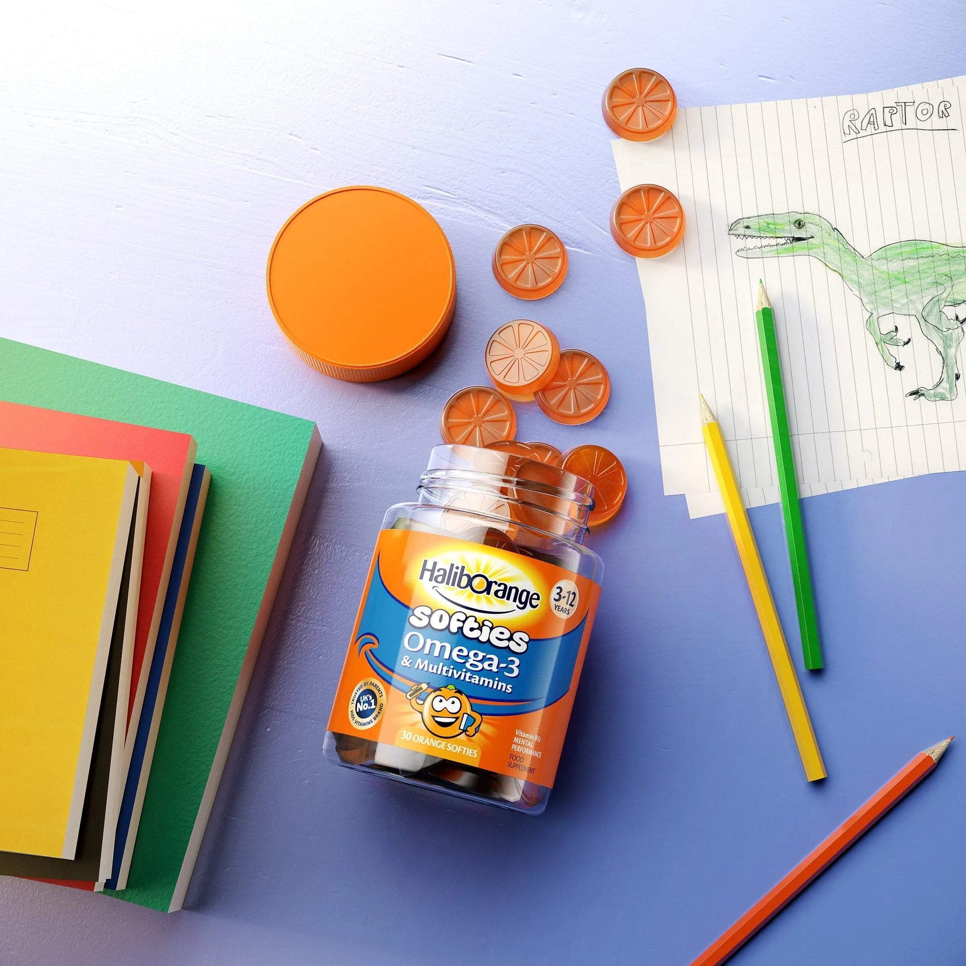 Haliborange Kids Vitamins Omega-3 and Multivitamin Orange Softies 30s Haliborange uk supplements