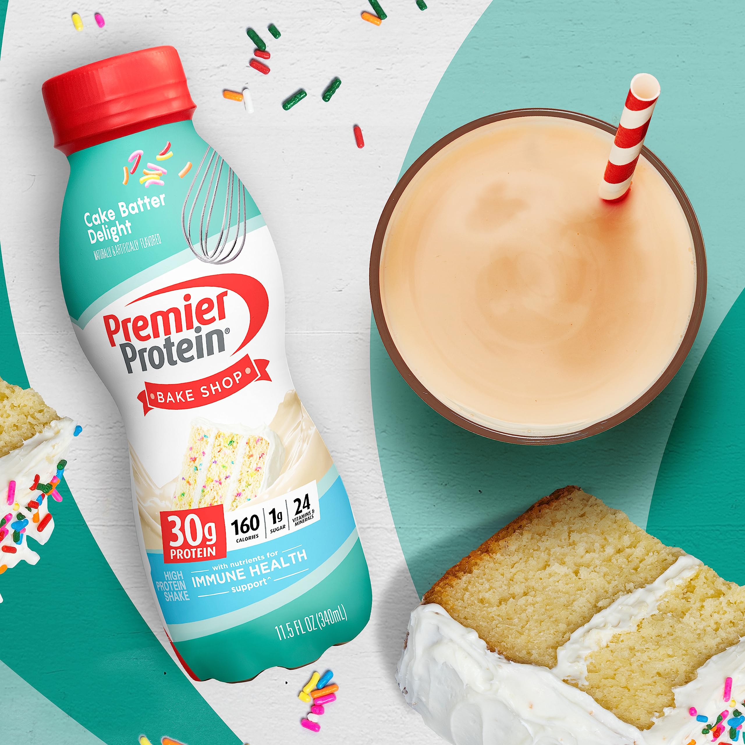 Premier Protein Shake, Cake Batter, 30g Protein, 1g Sugar, 24 Vitamins & Minerals Premier Protein uk supplements