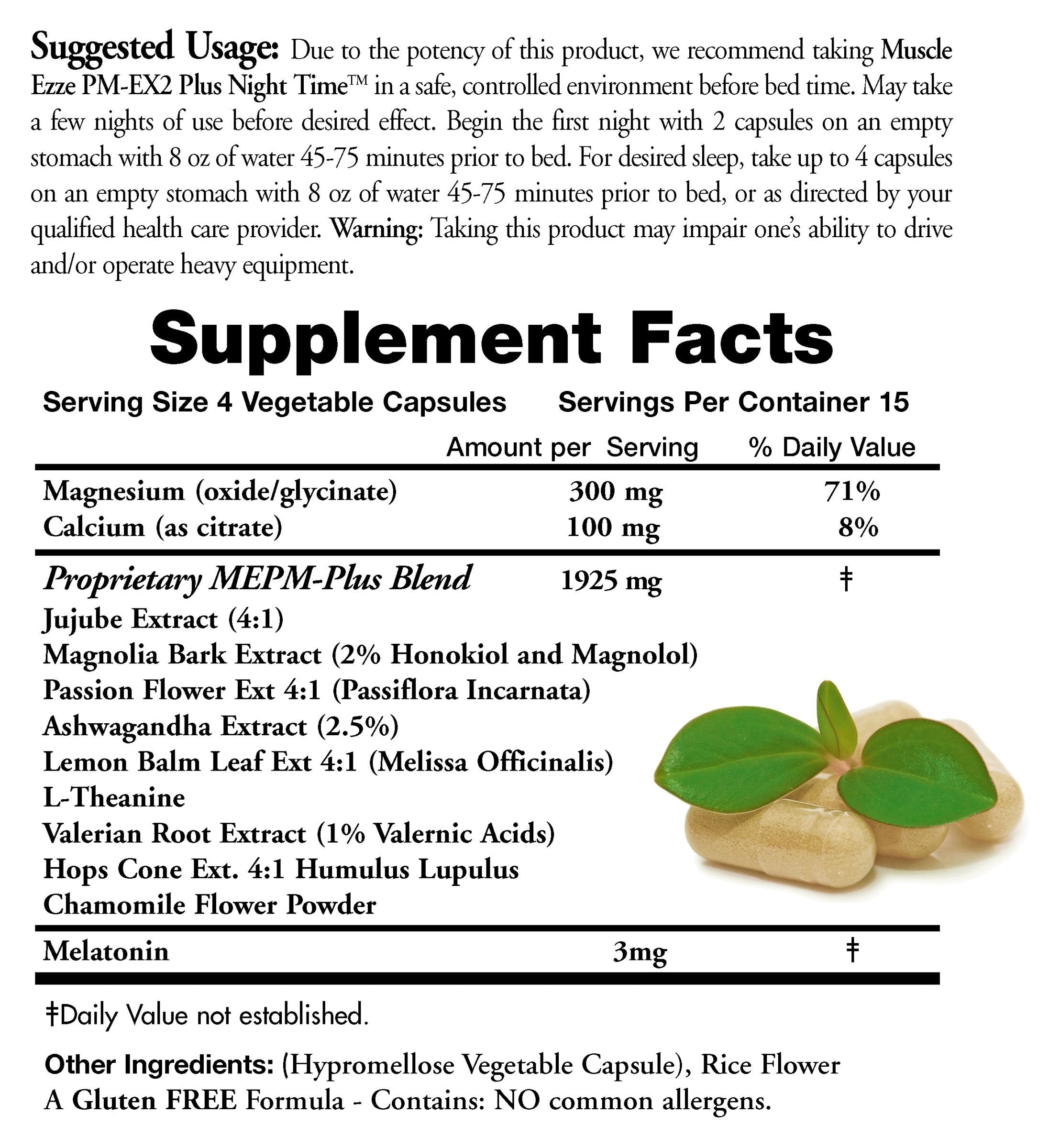 Muscle Ezze PM Plus Night Time Capsules by Doctors Nutra - Nighttime Use - Gluten-Free - 60 Capsules Doctors Nutra Nutraceuticals uk supplements