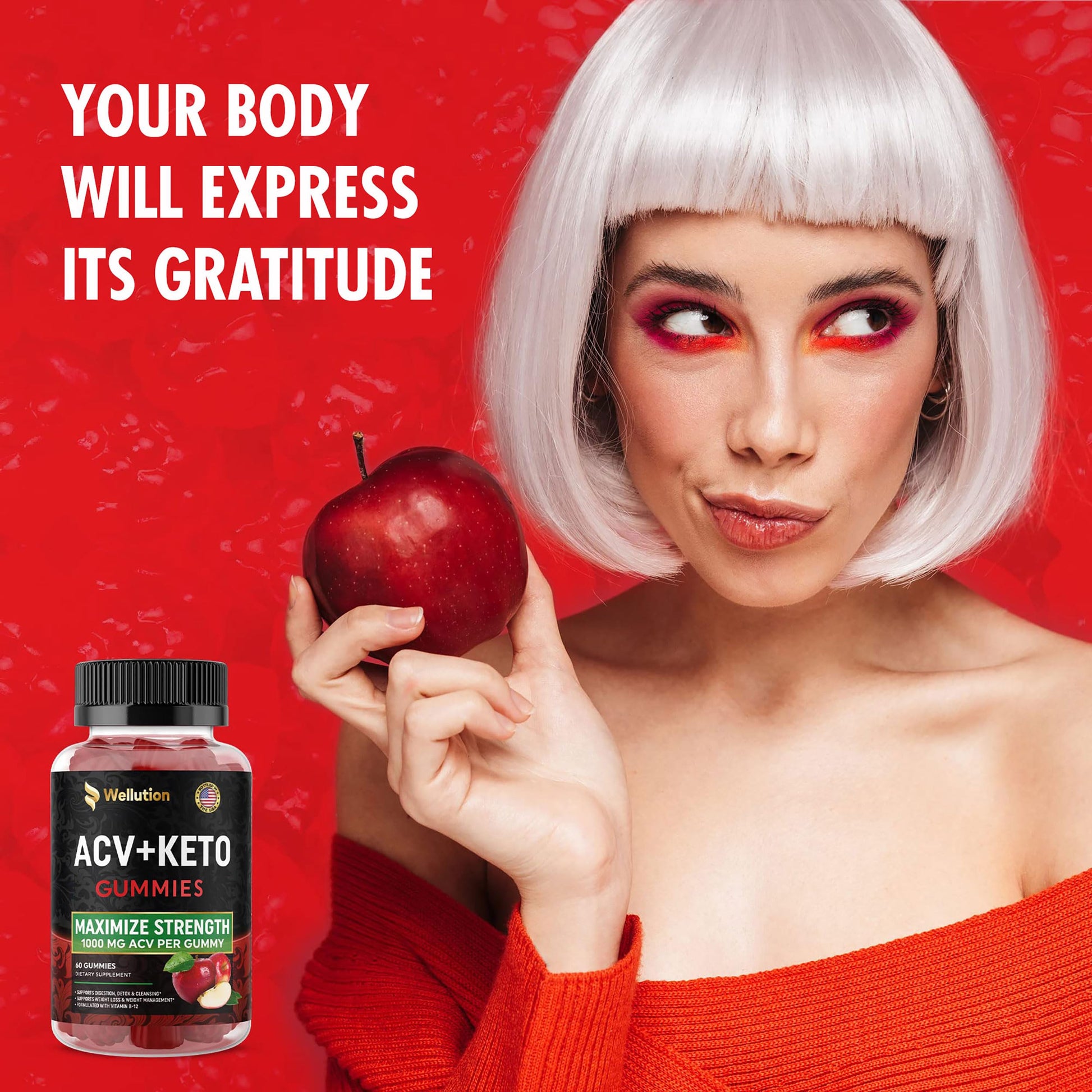 WELLUTION (2 Pack Gummies Apple Cider Vinegar - Formulated to Support Healthy Weight WELLUTION uk supplements