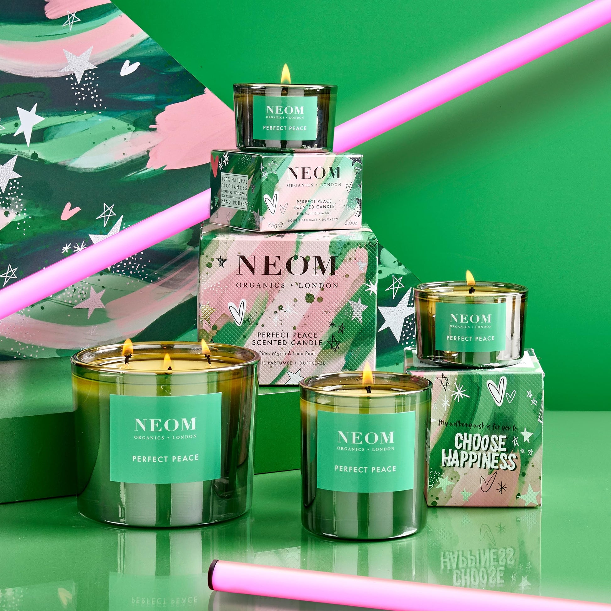 NEOM- Perfect Peace Luxury Scented Candle | Pine, Myrrh & Lime Peel | Christmas Gift… (1 Wick) Neom uk supplements