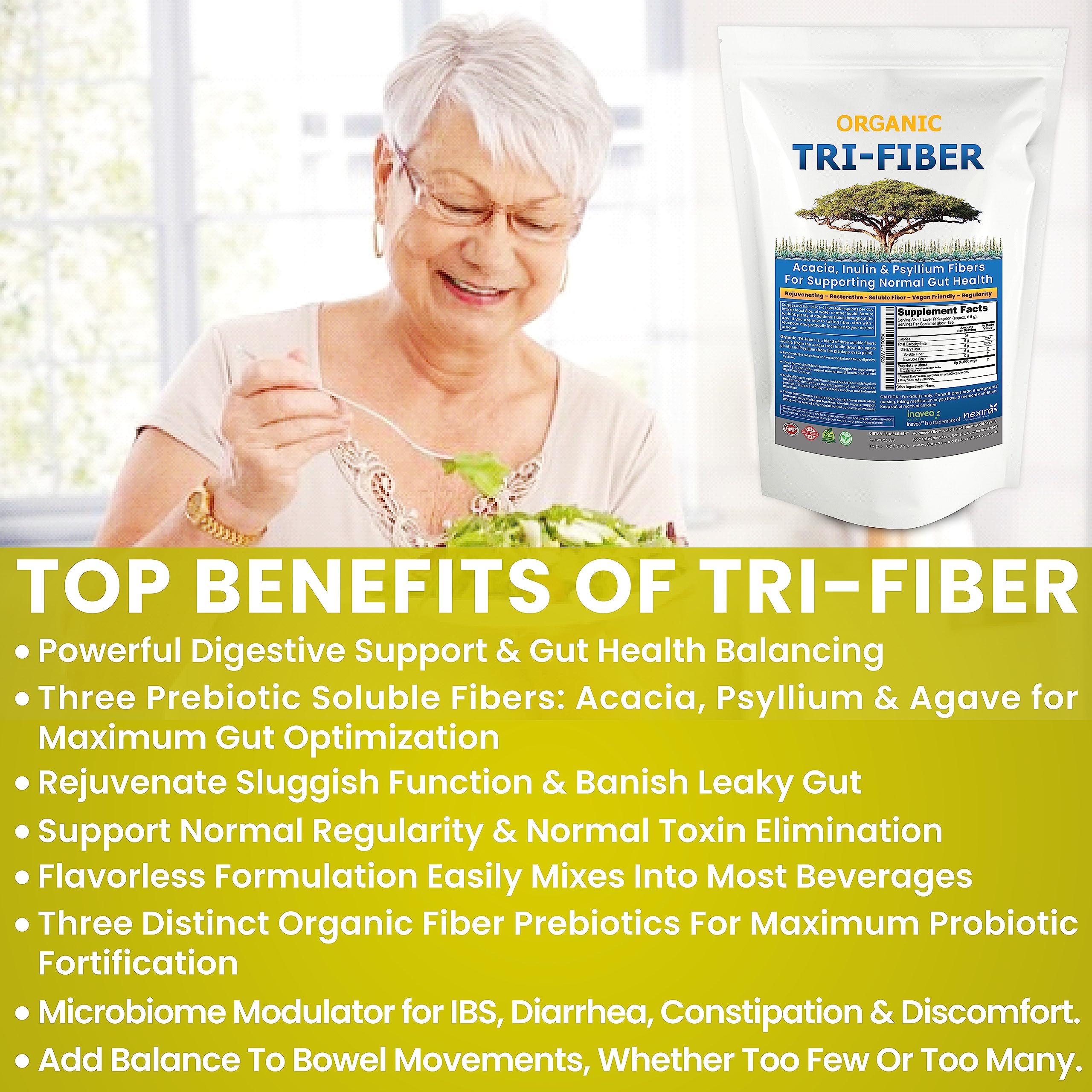 Kidney Restore Tri-Fiber Organic Soluble Fiber Powder, Unflavored High Fiber 3-in-1 Kidney Restore uk supplements