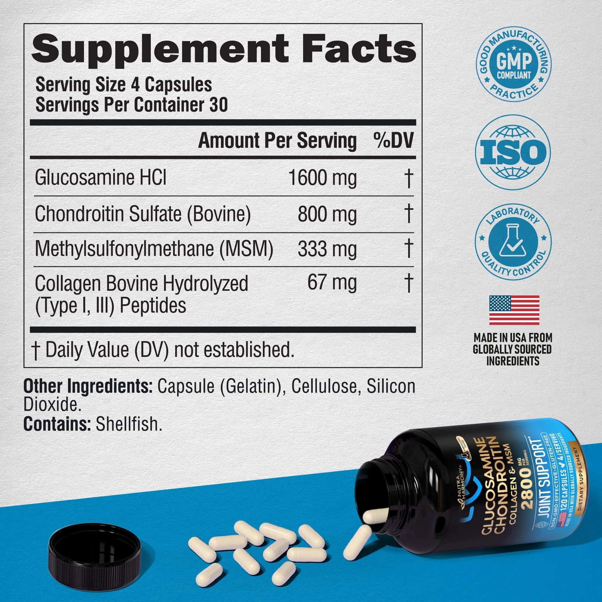 NUTRAHARMONY Vitamin B Complex & Glucosamine Chondroitin Capsules NUTRAHARMONY uk supplements