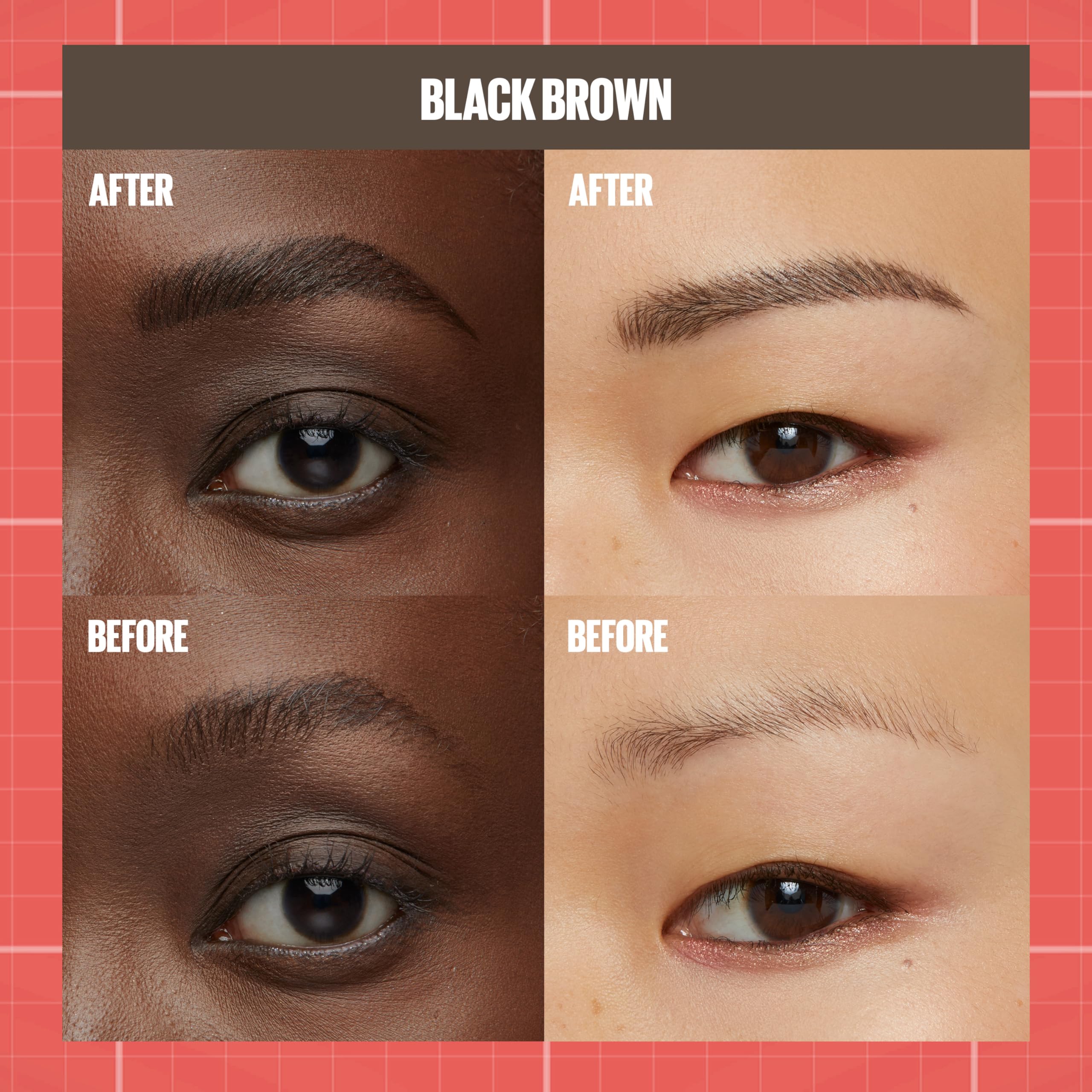 Maybelline Build-A-Brow 2-in-1 Brow Pen and Sealing Eyebrow Gel, Eyebrow Makeup for Real-Looking, Fuller Brows, Black Brown, 1 Count MAYBELLINE uk supplements