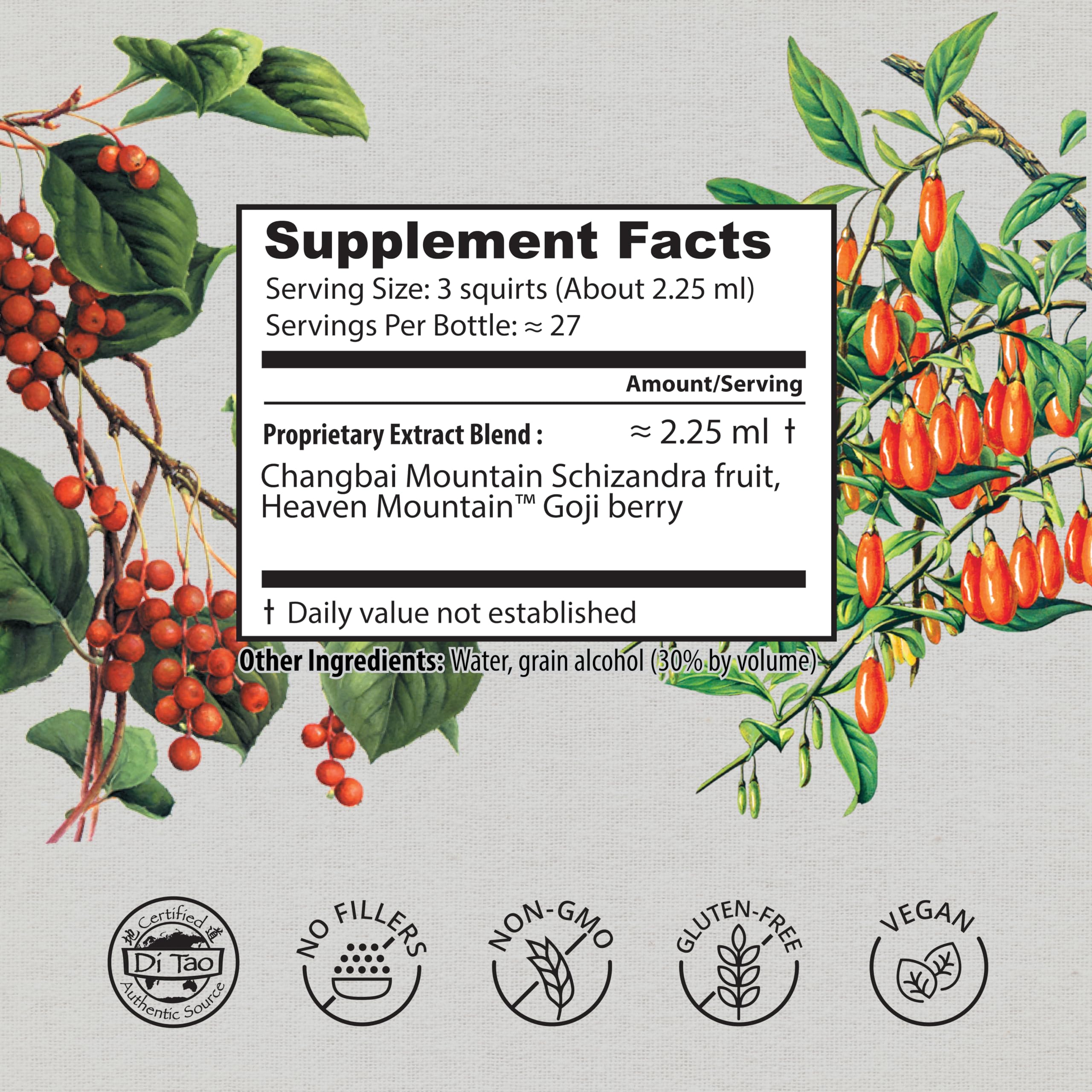 Dragon Herbs Goji Berry & Schizandra Drops • Triple Extractions • for Eye, Skin, Lung & Healthy Aging Support, Beauty Tonic • Super Potency • Fast Acting • 2 fl oz, 60 mL • Tincture Supplement Dragon Herbs uk supplements