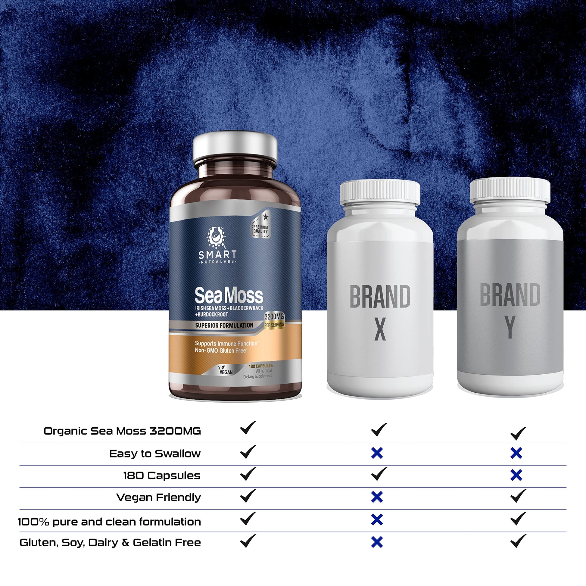 SMART NUTRA LABS Organic Sea Moss 3200MG Per Serving- 180 Vegan SMART NUTRA LABS uk supplements