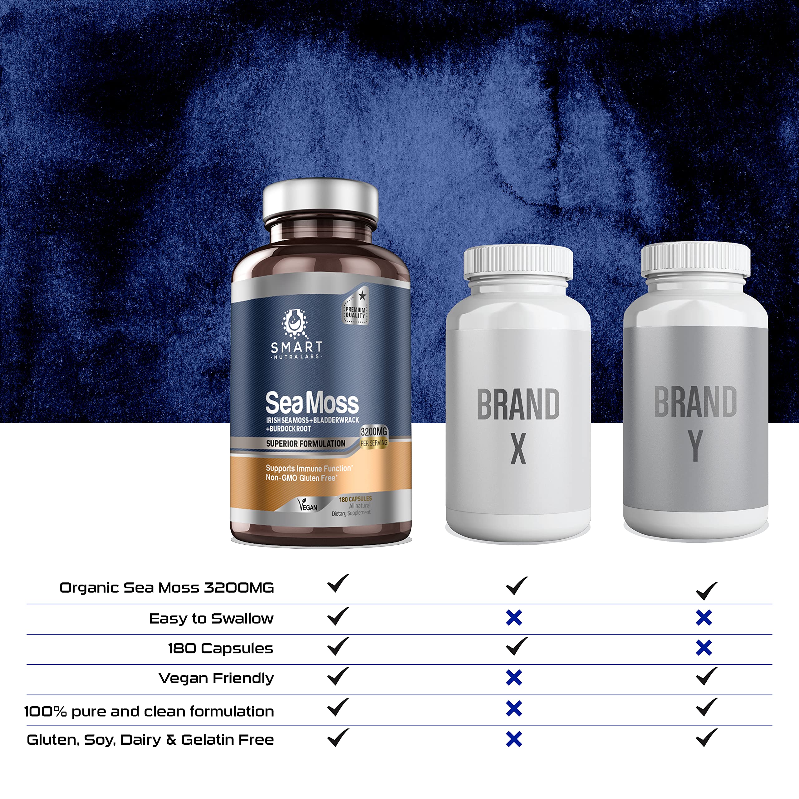 SMART NUTRA LABS Organic Sea Moss 3200MG Per Serving- 180 Vegan SMART NUTRA LABS uk supplements