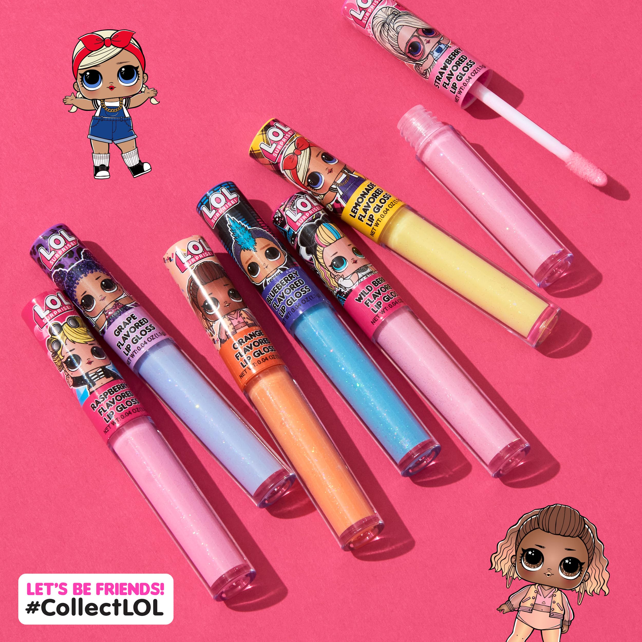L.O.L Surprise 7-Pack Lip Gloss for Girls, Lol Lip Gloss L.O.L. Surprise! uk supplements