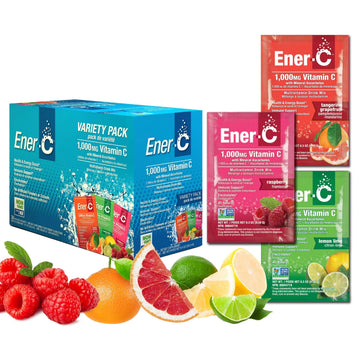 Ener-C Variety Pack Multivitamin Drink Mix Powder Vitamin C 1000mg & Electrolytes with Real Fruit Juice Natural Energy & Immune Support for Women & Men Ener-C uk supplements