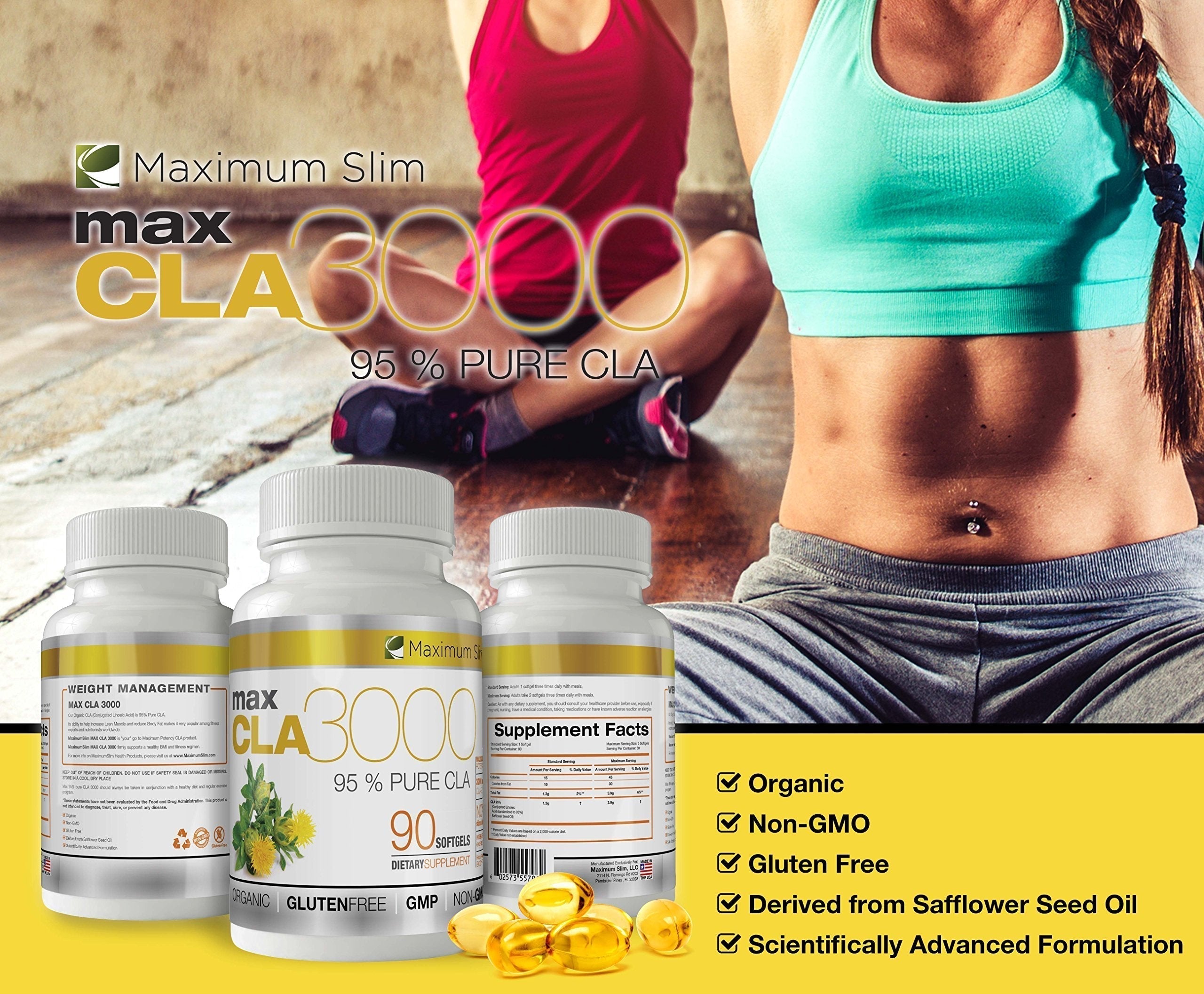 MAX CLA 3000, High Potency, Natural Weight Loss Exercise Enhancement, Increase Lean Maximum Slim uk supplements