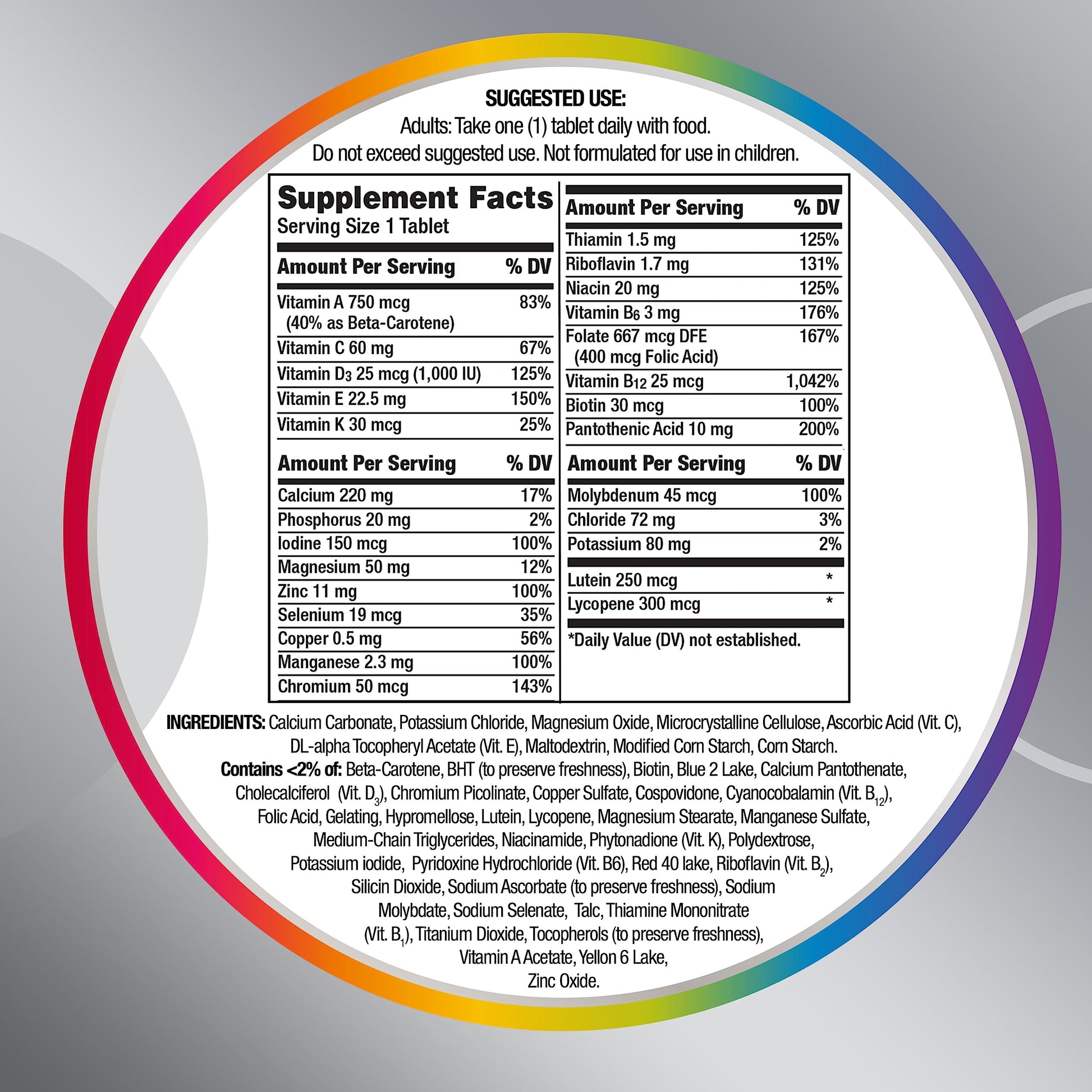 Centrum Silver Multivitamin for Adults 50 Plus, Multivitamin/Multimineral Supplement, Vitamin D3, B-Vitamins, Gluten Free Centrum uk supplements