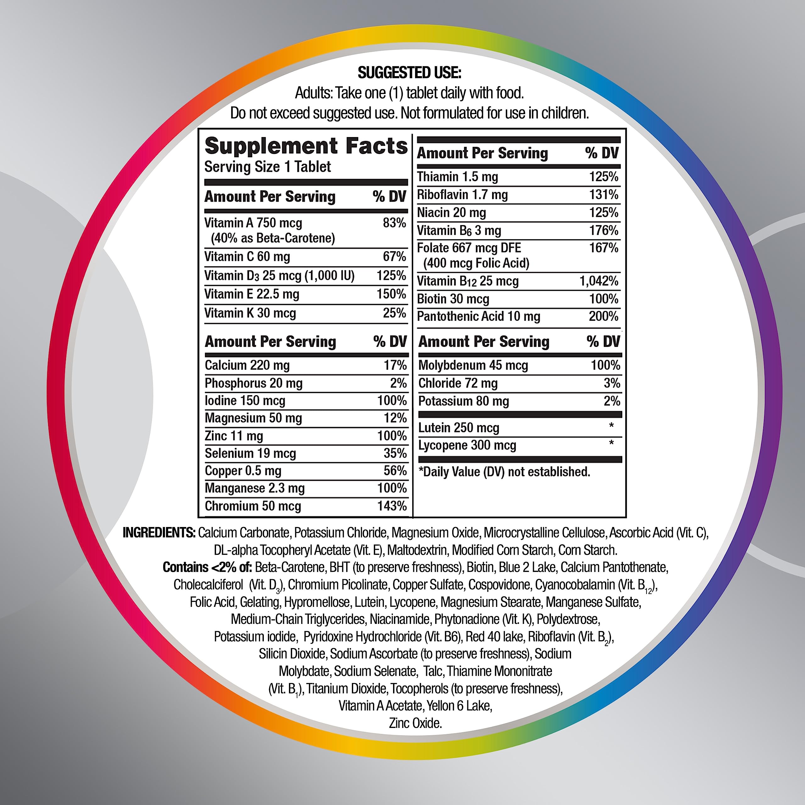 Centrum Silver Multivitamin for Adults 50 Plus, Multivitamin/Multimineral Supplement, Vitamin D3, B-Vitamins, Gluten Free Centrum uk supplements