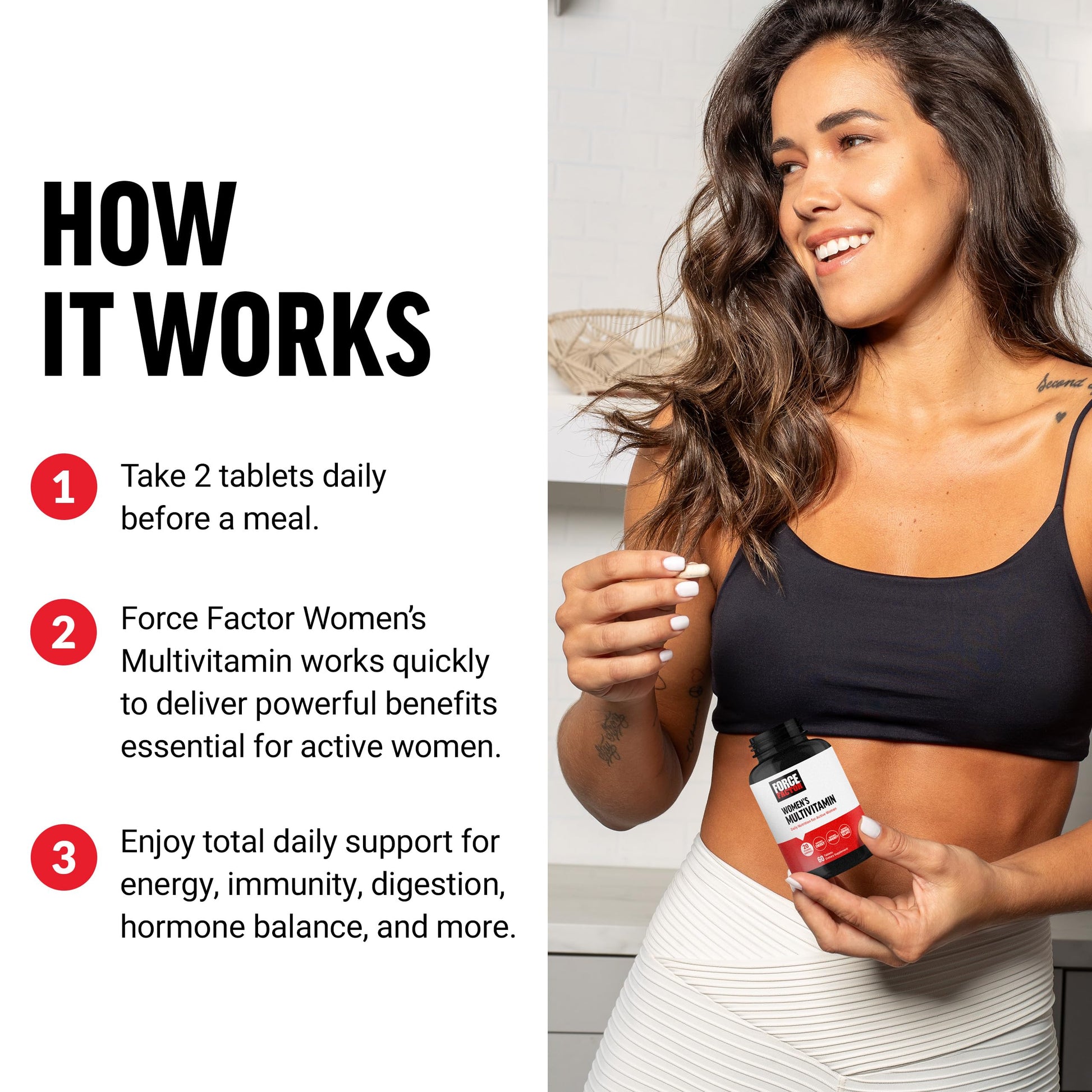 Force Factor Women’s Multivitamin, Multivitamin for Women to Support Hormone Balance, Energy, Immunity, and Gut Health, with 20 Vitamins & Minerals, Ashwagandha, Chasteberry, and More, 60 Tablets Force Factor uk supplements