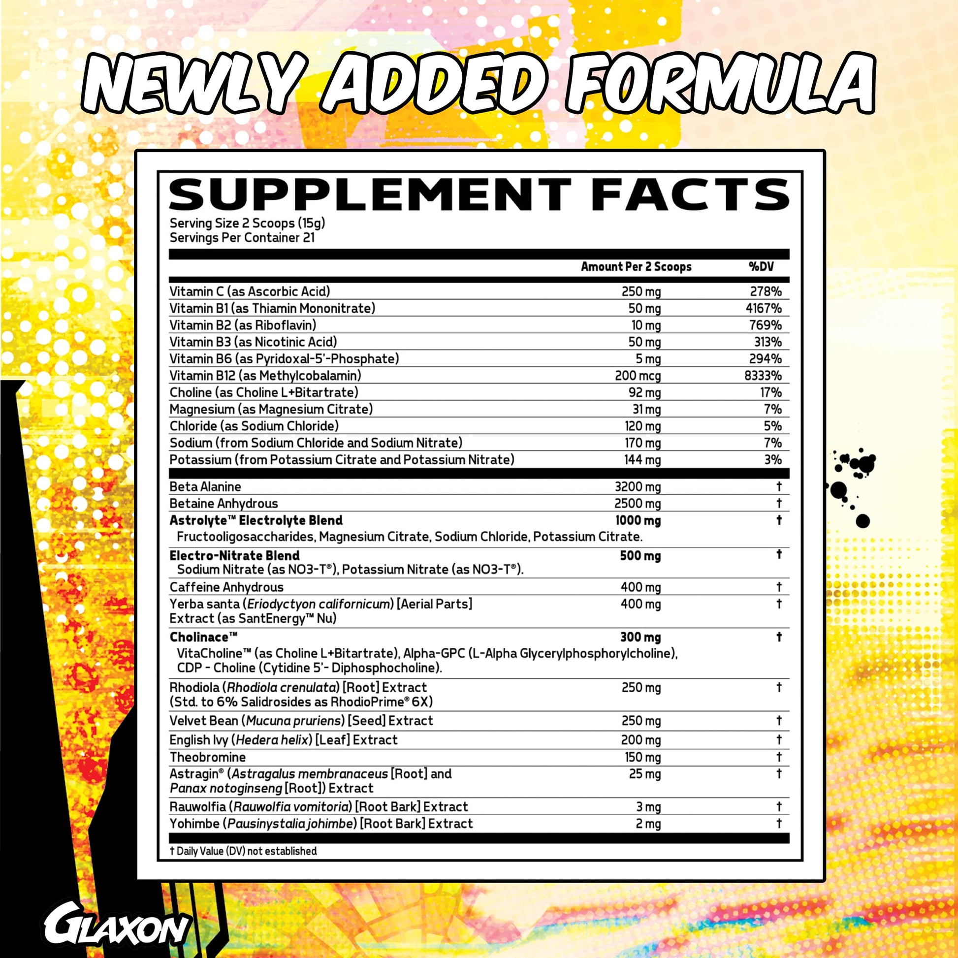 Glaxon Specimen Max High Stim Pre-Workout | 400mg Caffeine + 3200mg Beta Alanine Glaxon uk supplements