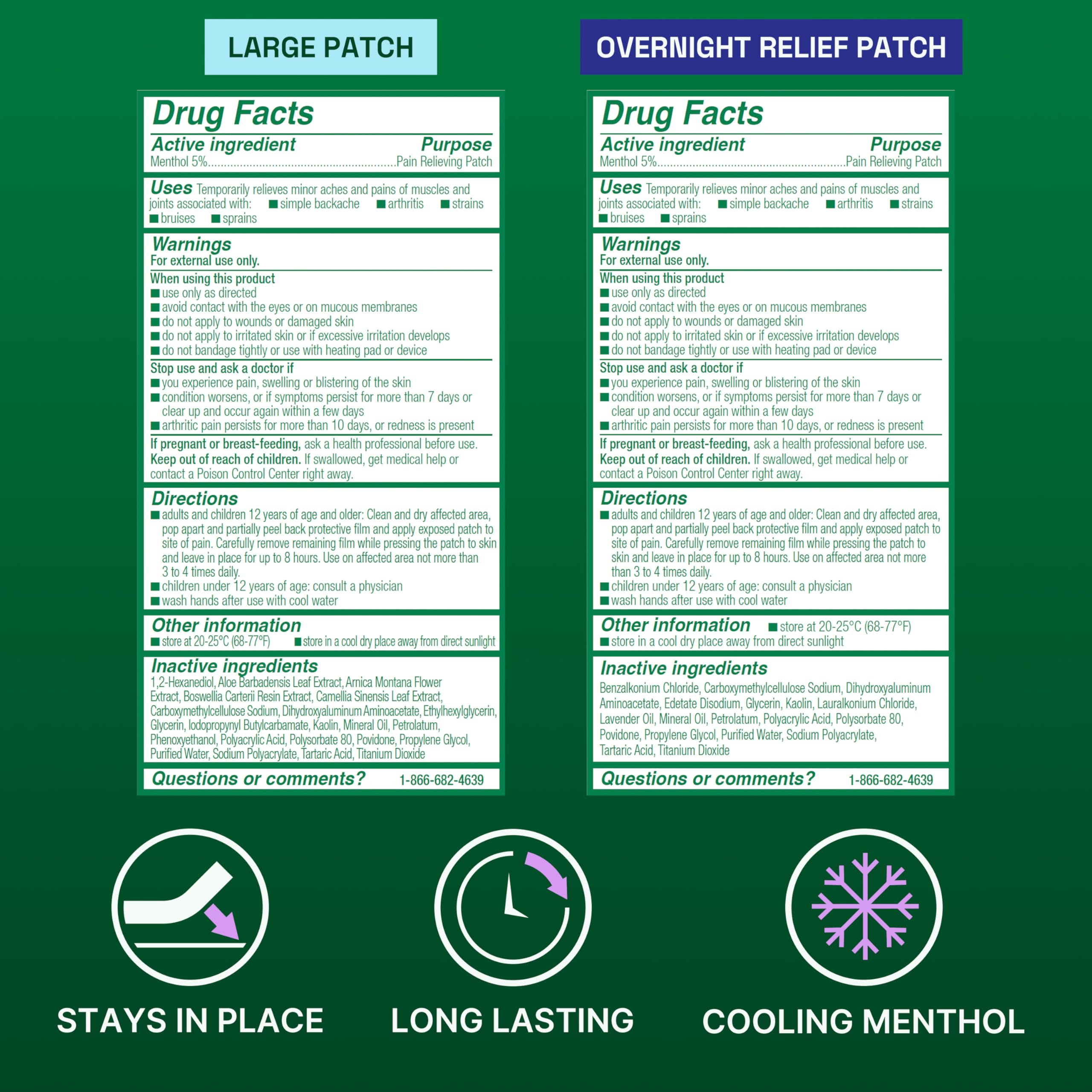 Biofreeze Day & Overnight Pain Relief Patches, Menthol Pain Patches for Arthritis & Muscle Pain Relief, Comfortable & Flexible Fabric Stays in Place, 9 Patches (6 Day, 3 Night) Biofreeze uk supplements
