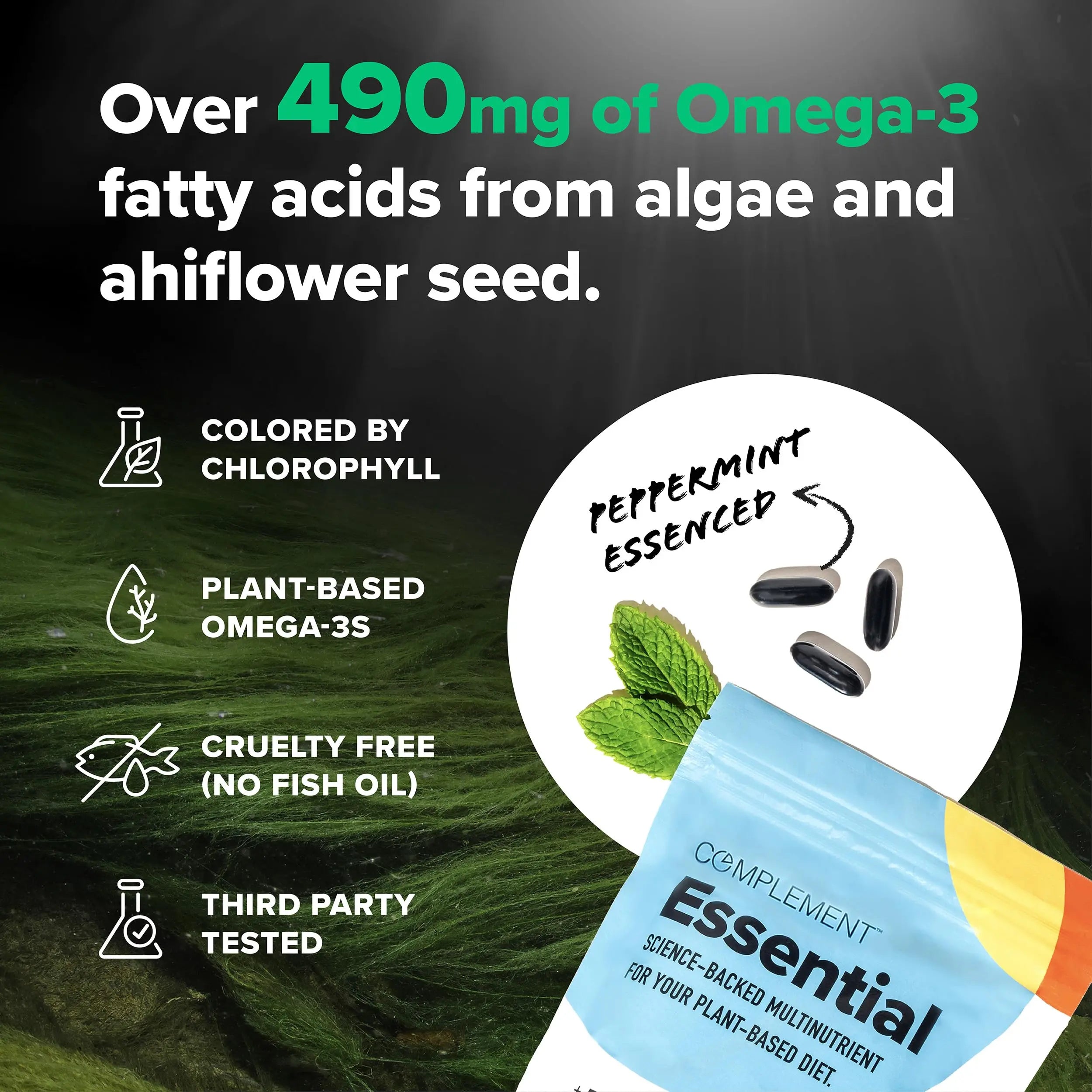 Complement Essential Vegan Multivitamin for Men & Women (30 Servings, 90 Capsules) with Omega-3 DHA & EPA, B12, Vitamin D3 & K2, Zinc, Selenium Complement uk supplements
