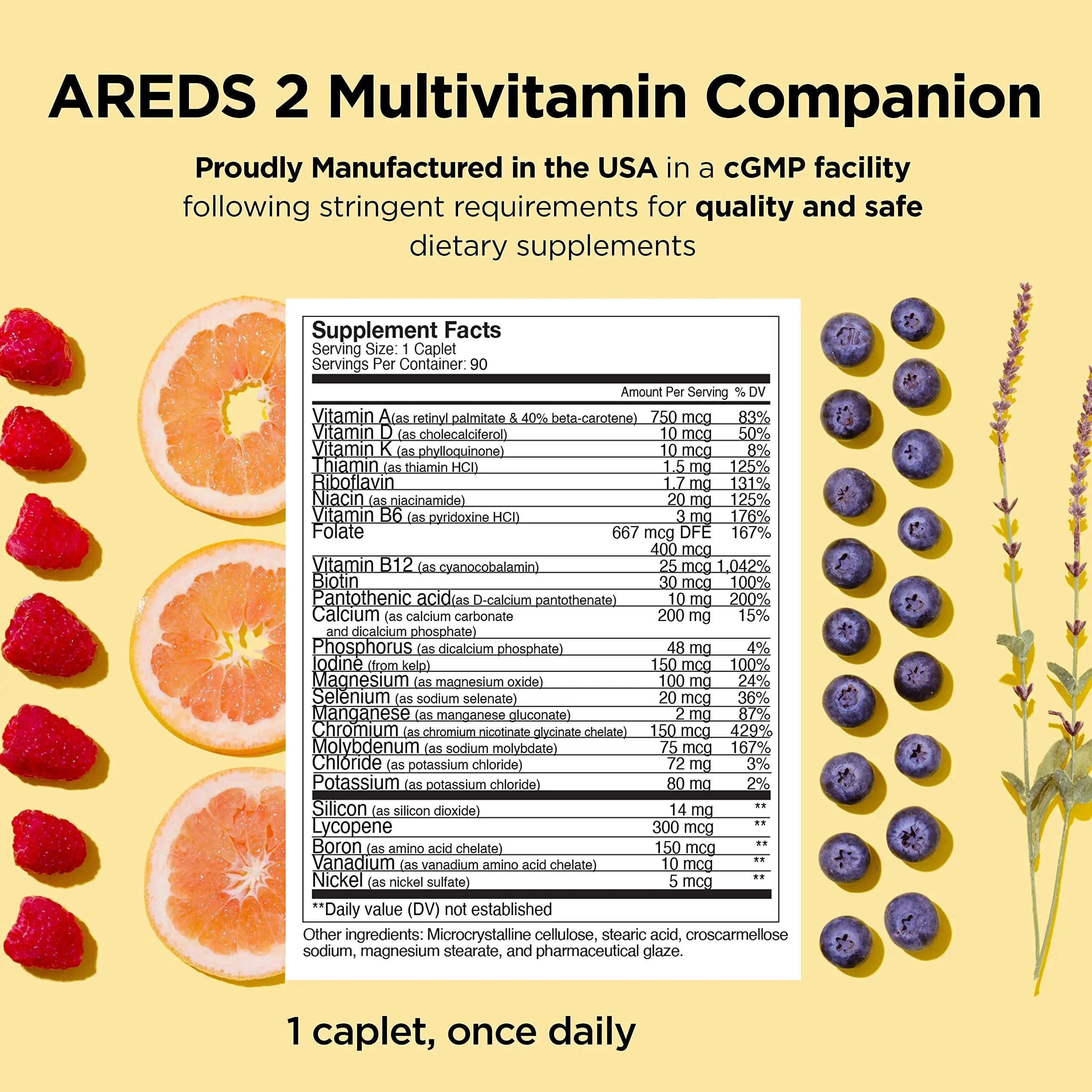 Viteyes AREDS 2 Capsules and Viteyes Multivitamin AREDS 2 Companion, Single Daily Dose Eye Vitamins, 3 Month Supply Viteyes uk supplements