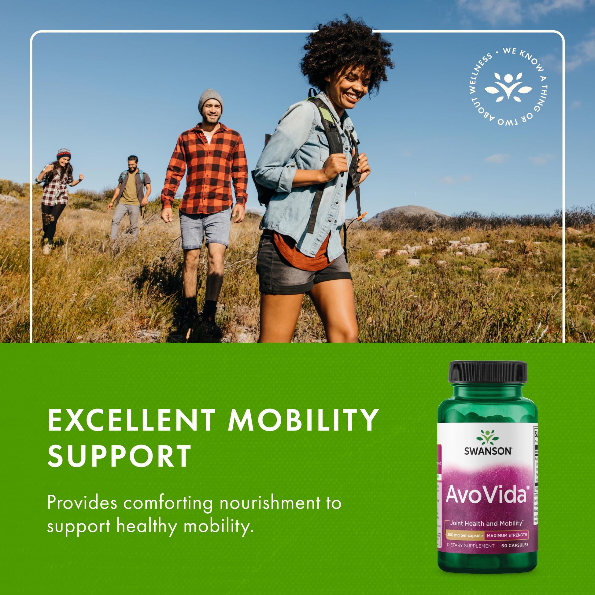 Swanson AvoVida - Natural Supplement Promoting Joint Health & Mobility - Avocado & Soybean Unsaponifiables to Support Cartilage & Tissue Health - (60 Capsules, 300mg Each) (1 Pack) Swanson uk supplements