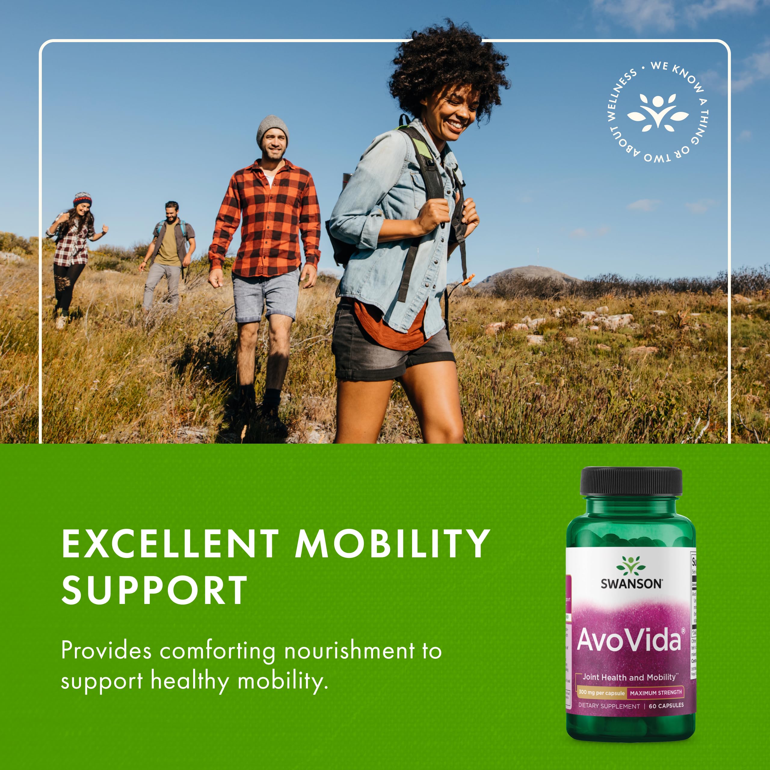 Swanson AvoVida - Natural Supplement Promoting Joint Health & Mobility - Avocado & Soybean Unsaponifiables to Support Cartilage & Tissue Health - (60 Capsules, 300mg Each) (1 Pack) Swanson uk supplements
