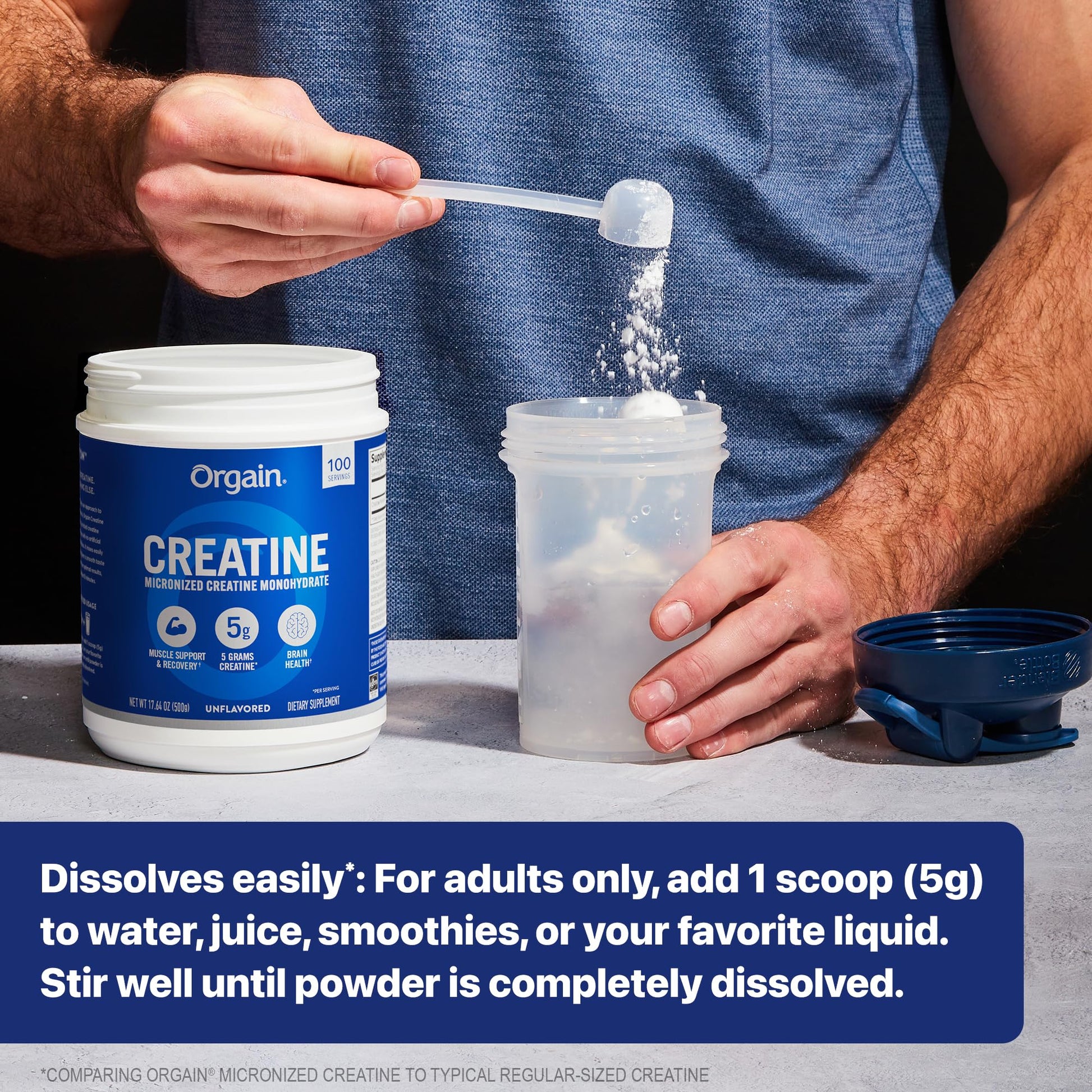 Orgain Creatine Monohydrate Micronized Powder, 100 Servings, Unflavored, Supports Muscle Growth, Post Workout Recovery and Brain Health, No Artificial Additives, for Men & Women, Vegan Orgain uk supplements
