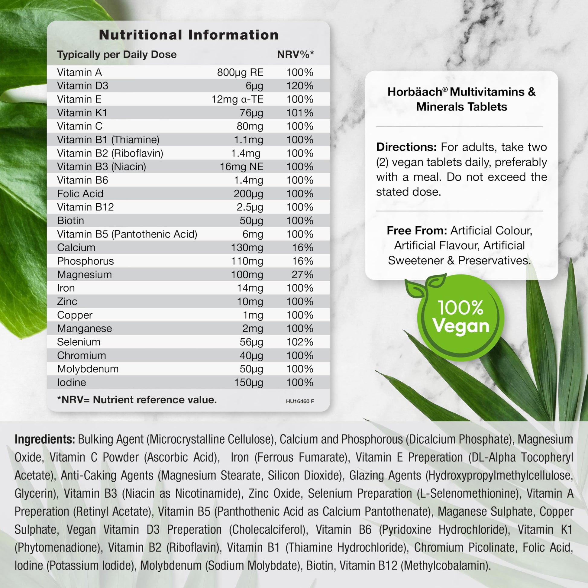 Multivitamin Tablets for Men and Women | 365 Count | with 24 Essential Nutrients Horbäach uk supplements