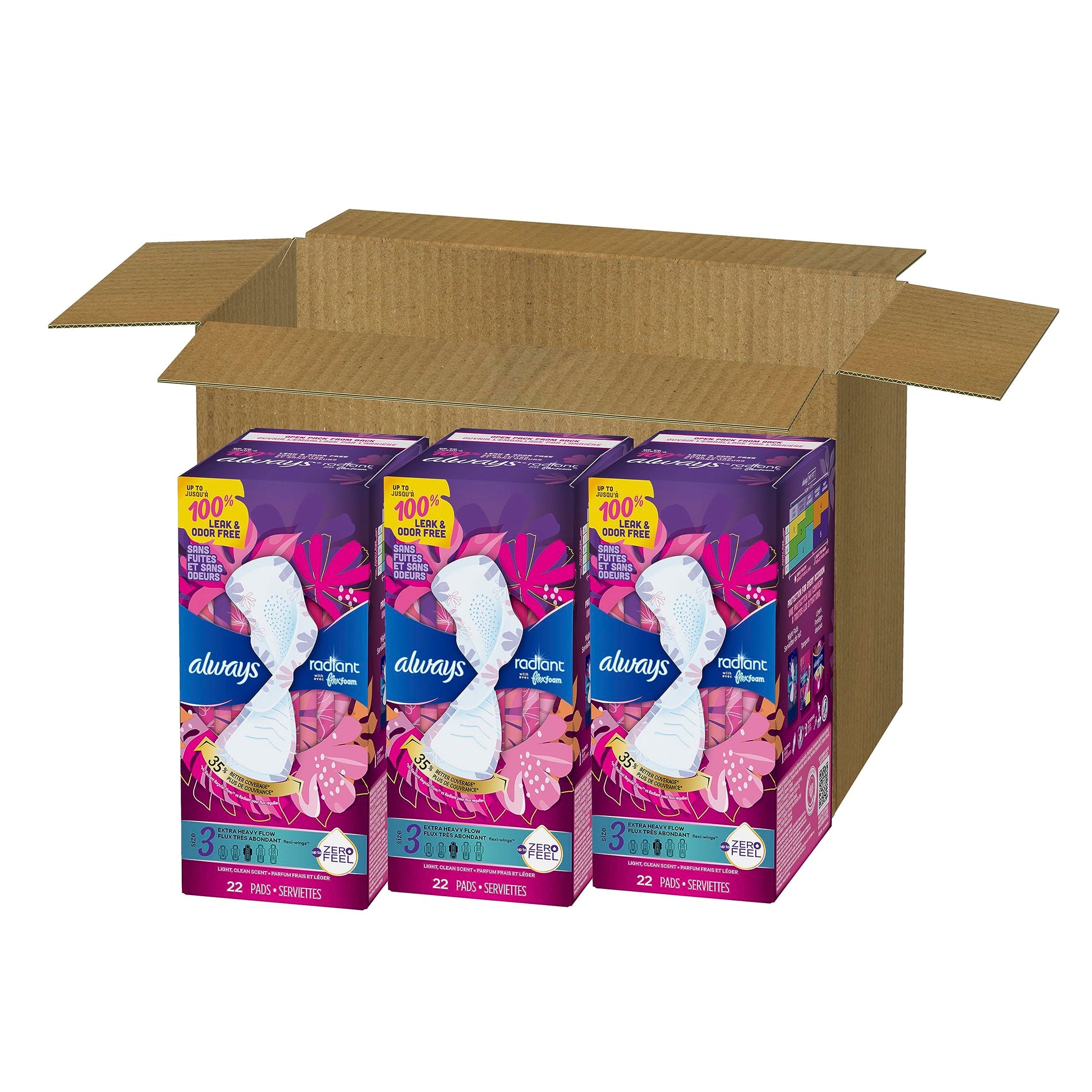 Always Radiant Feminine Pads For Women, Size 3 Extra Heavy Absorbency, With Flexfoam Always uk supplements