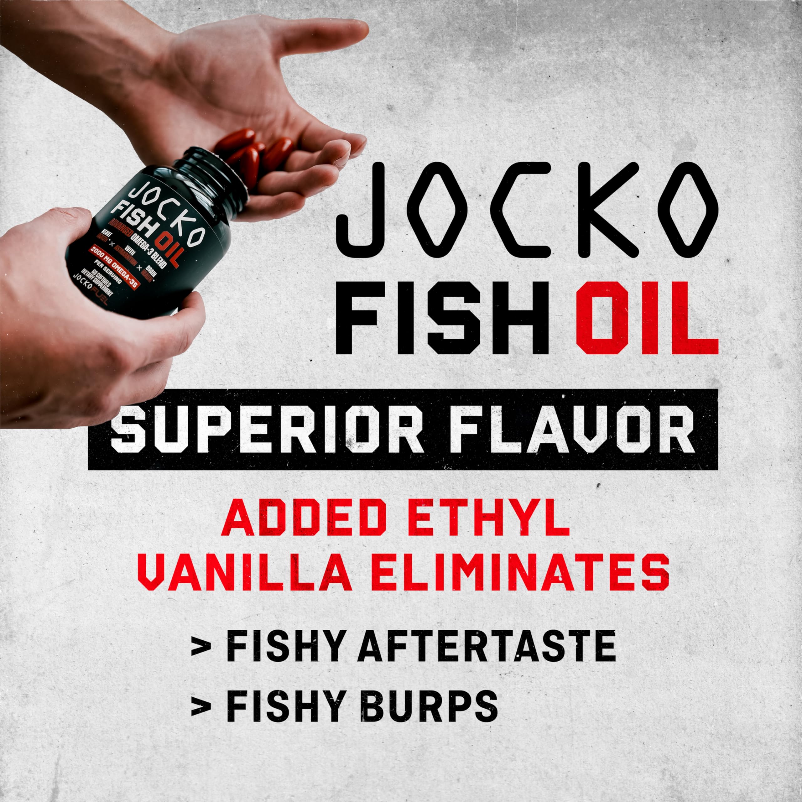 Jocko Fuel Omega 3 Fish Oil Supplement 2000mg - Burpless Fatty Acid Supplement, Wild Caught, Powerful Antioxidant with Astaxanthin (60 Capsules) Jocko Fuel uk supplements