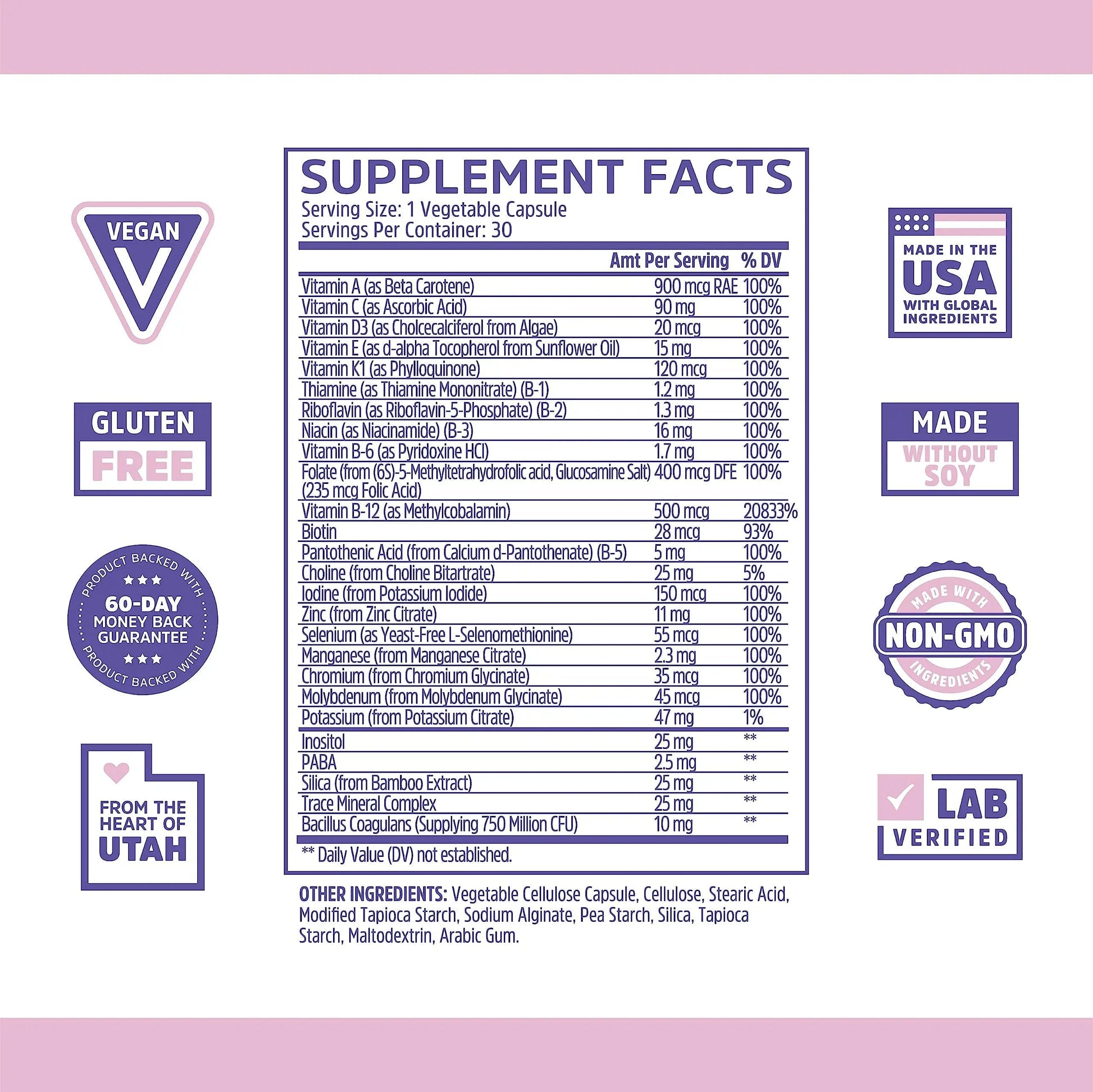 Zhou Daily Boost - Probiotic Multivitamin for Women & Men, Immune Support, Antioxidant & Eye Health Supplement with Vitamin A, Vitamin C ZHOU uk supplements