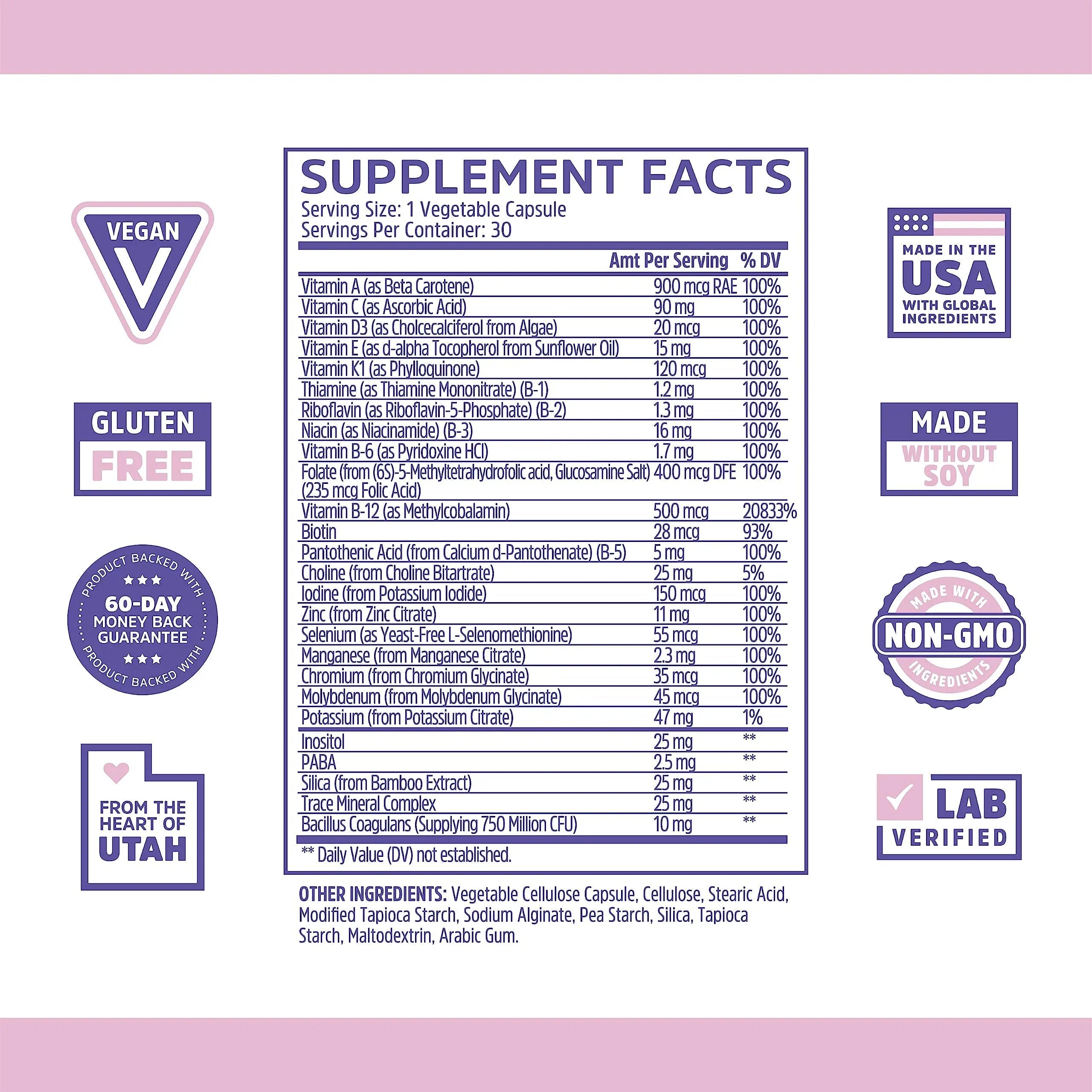 Zhou Daily Boost - Probiotic Multivitamin for Women & Men, Immune Support, Antioxidant & Eye Health Supplement with Vitamin A, Vitamin C ZHOU uk supplements