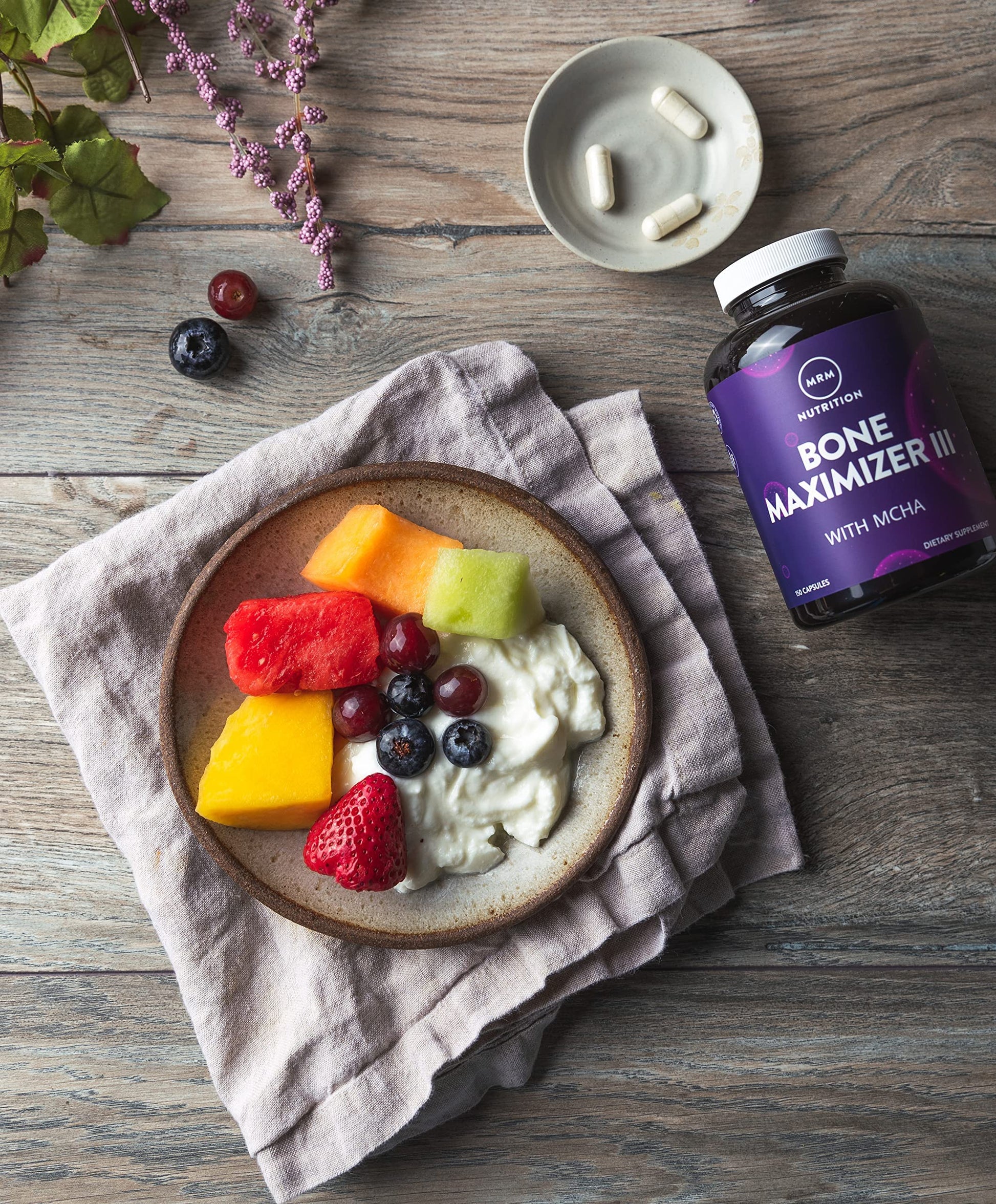 MRM Nutrition Bone Maximizer® III | with MCHA + Vitamin D3 + Vitamin K2 | Bone Health | High Potency | Key Vitamins and Minerals for Bones | 50 Servings MRM uk supplements