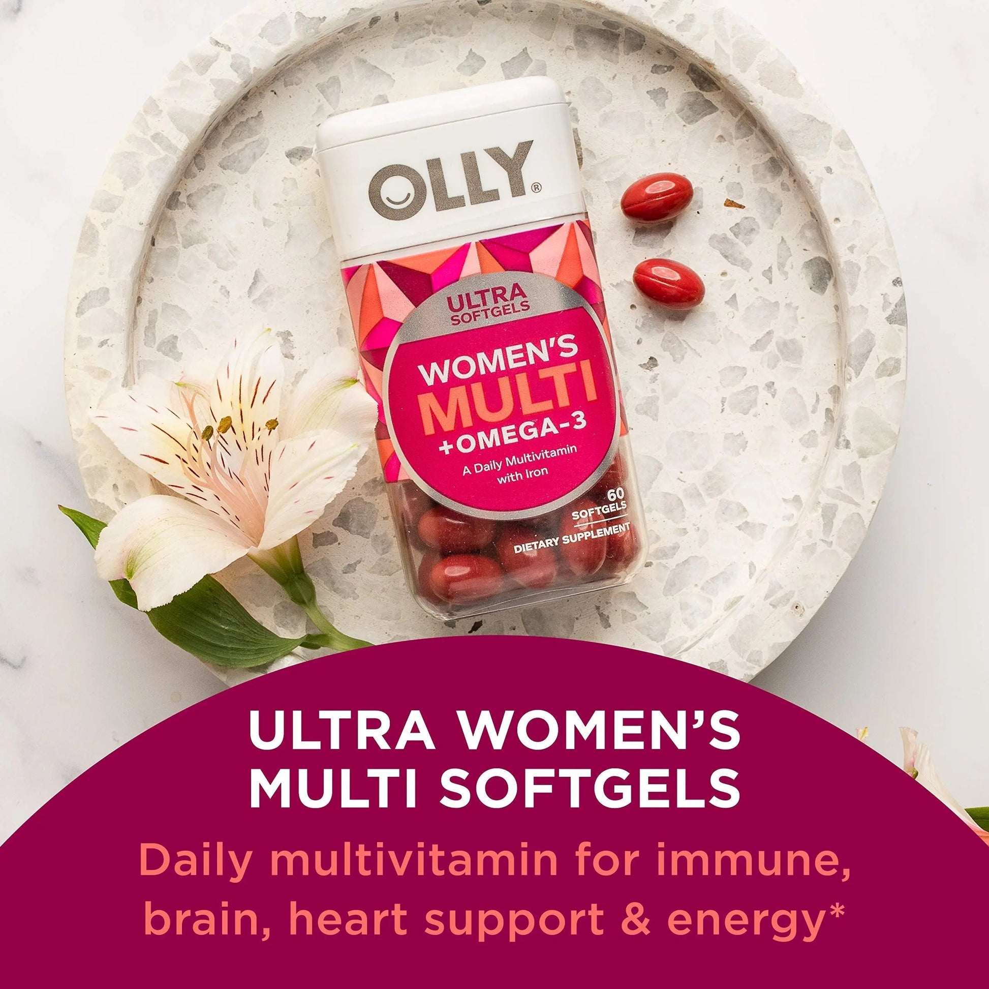 OLLY Ultra Women's Multi Softgels & Ultra Strength Hair Softgels, Supports Hair Health, Biotin, Keratin, Vitamin D, B12, Hair Supplement, 30 Day Supply - 30 Count OLLY uk supplements