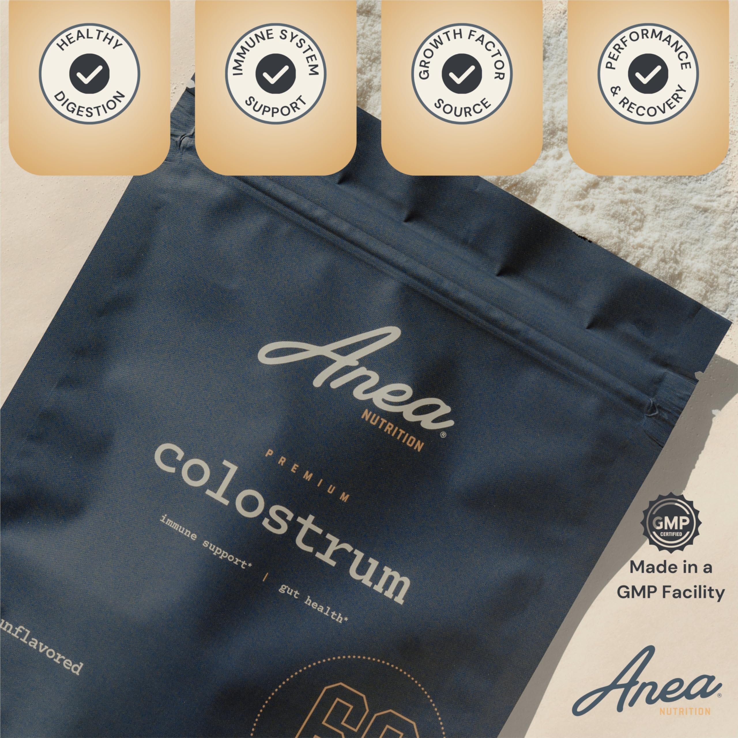 Anea Colostrum - Unflavored | Rich in Immunoglobulins & Lactoferrin | Supports Gut Health, Immunity & Recovery | Calf-First Promise | Made in USA | Made in GMP Facility Anea Nutrition uk supplements