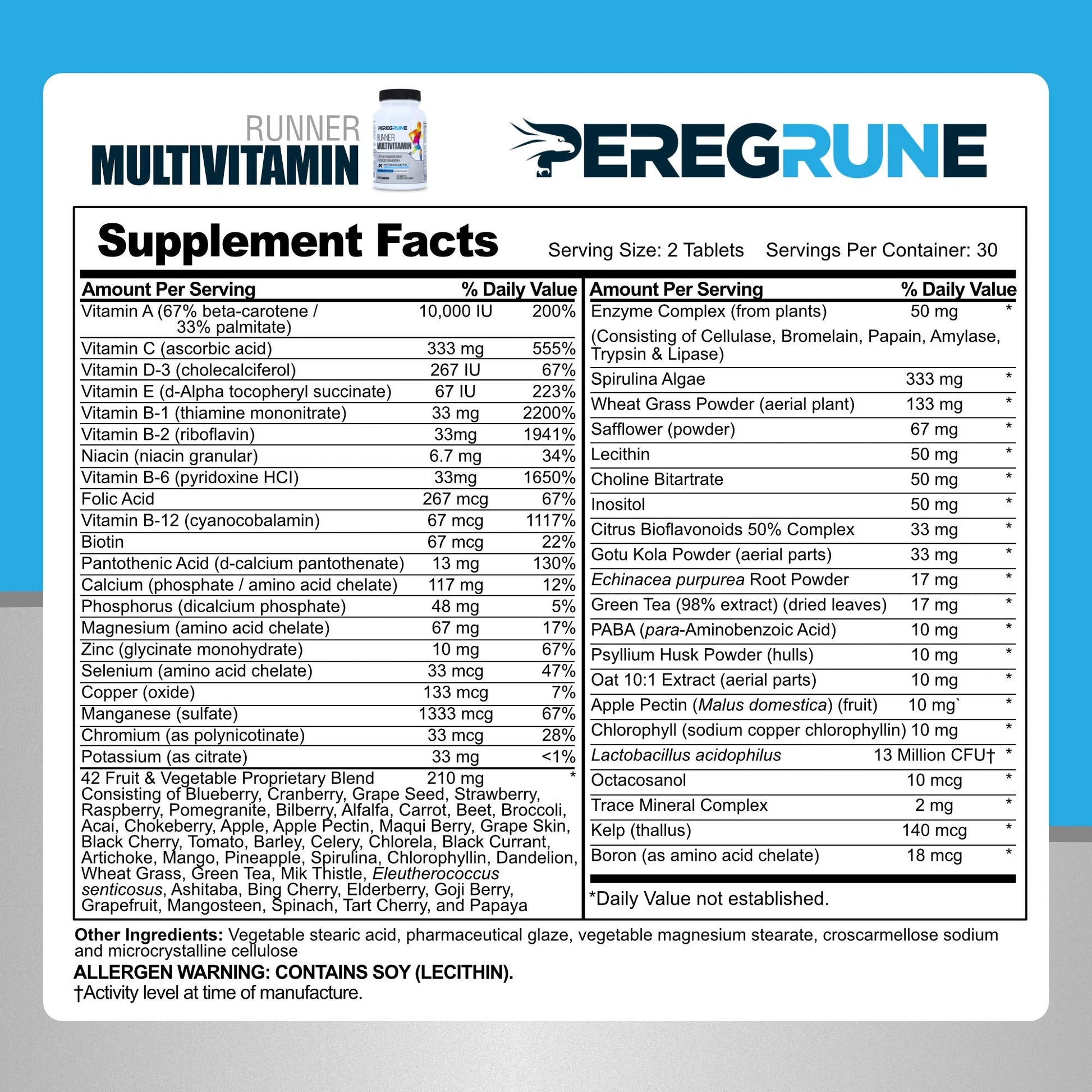 PEREGRUNE Runner Multivitamin & Omega 3 Bundle (1 Month Supply) | Antioxidants for Health & Recovery | Vitamin B Complex for Endurance, Energy, VO2 Max | Joints & Heart: 1,000mg Fish Oil PEREGRUNE uk supplements